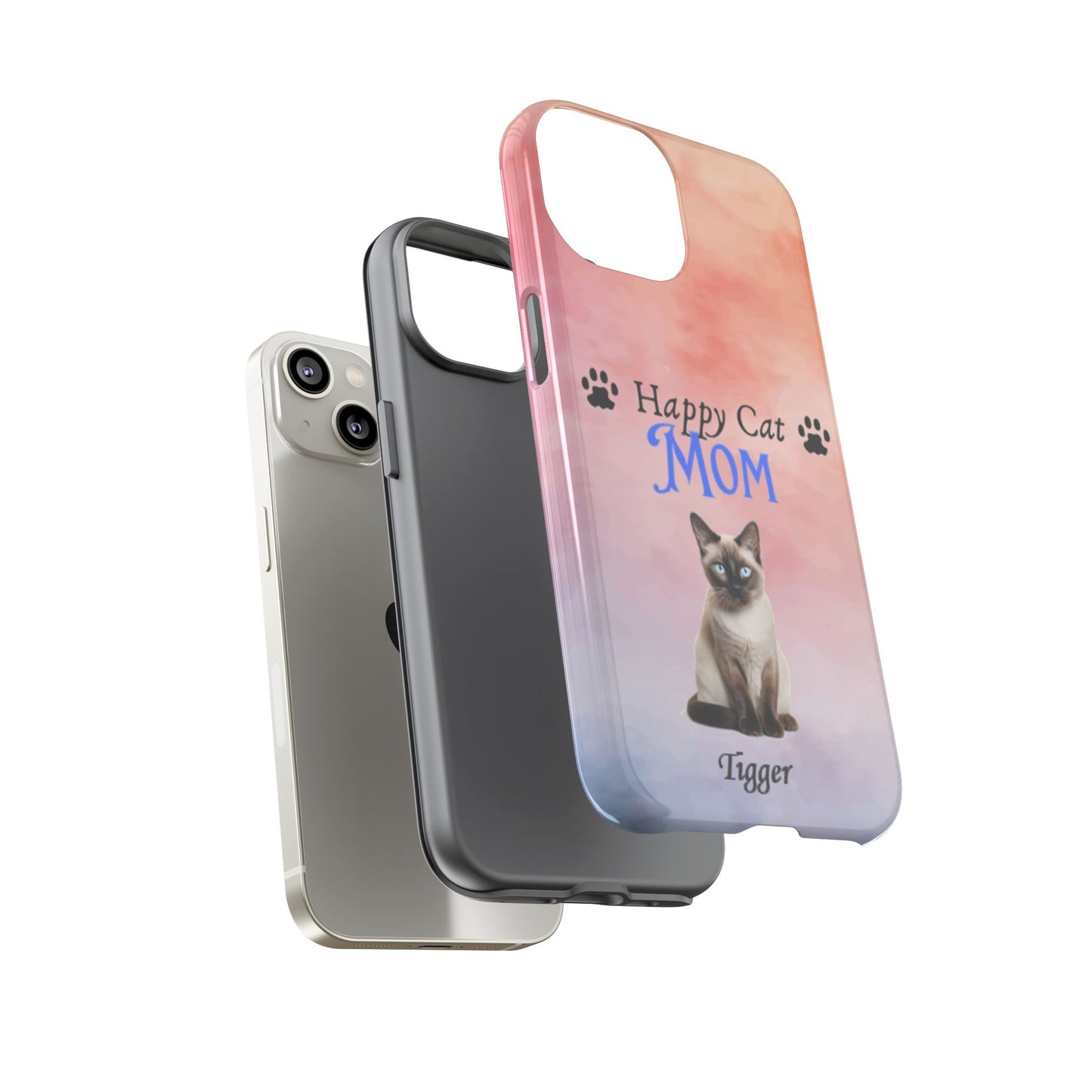 Happy Cat Mom - Personalized - Whimsical Phone Cases - Mother's Day