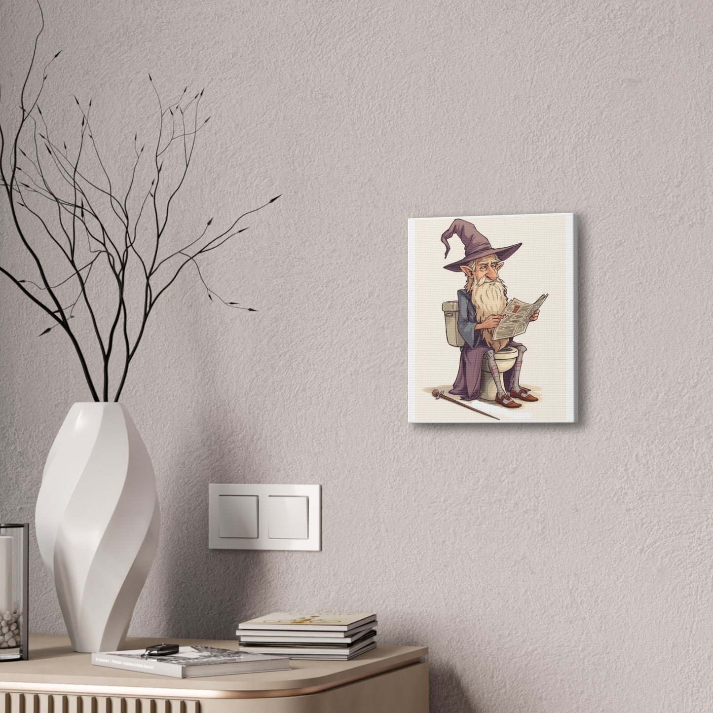 Wizard on the John - Canvas Stretched, 0.75" - Wall Art 2026 - Bathroom Humor