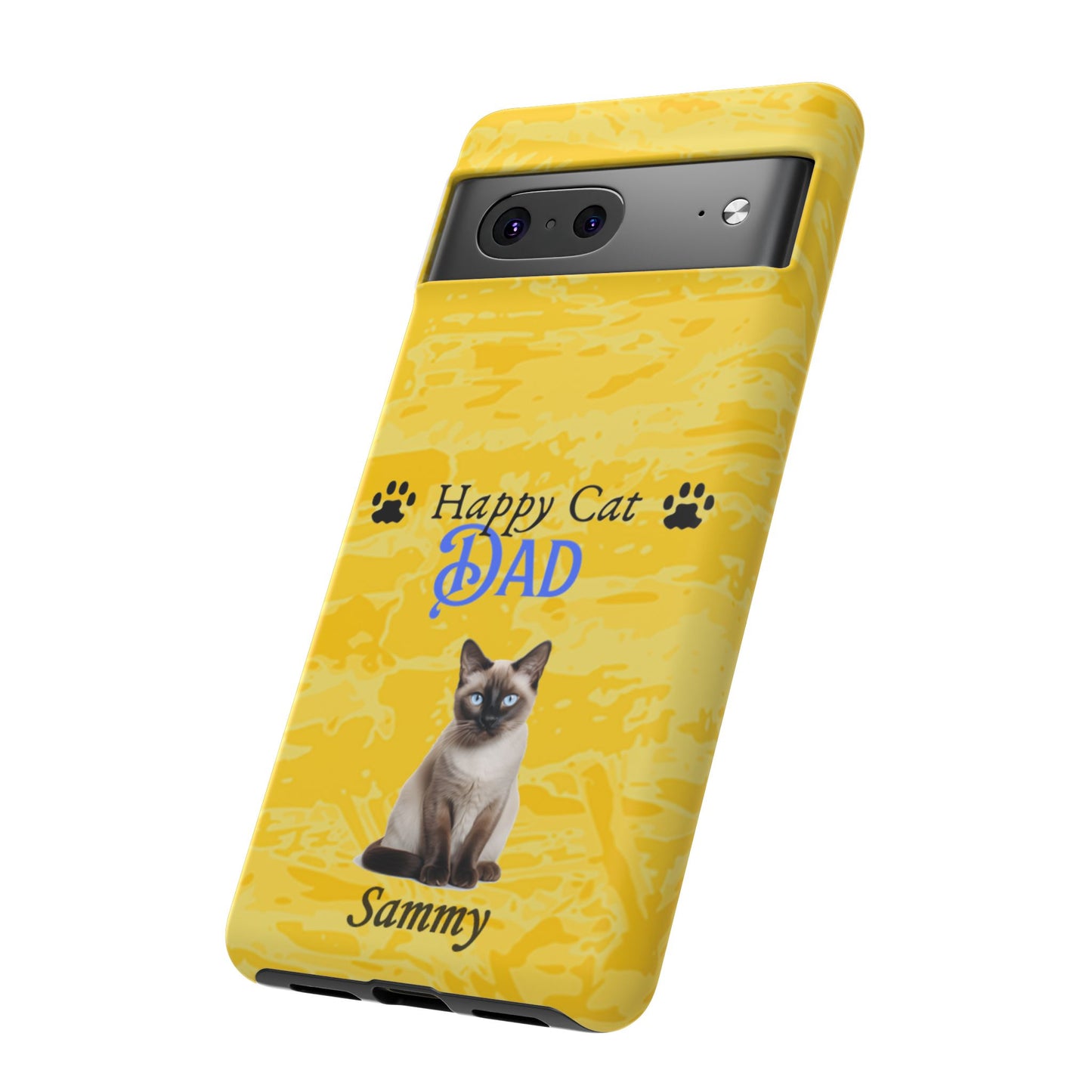 Happy Cat Dad - Personalized - Whimsical Phone Cases - Father's Day