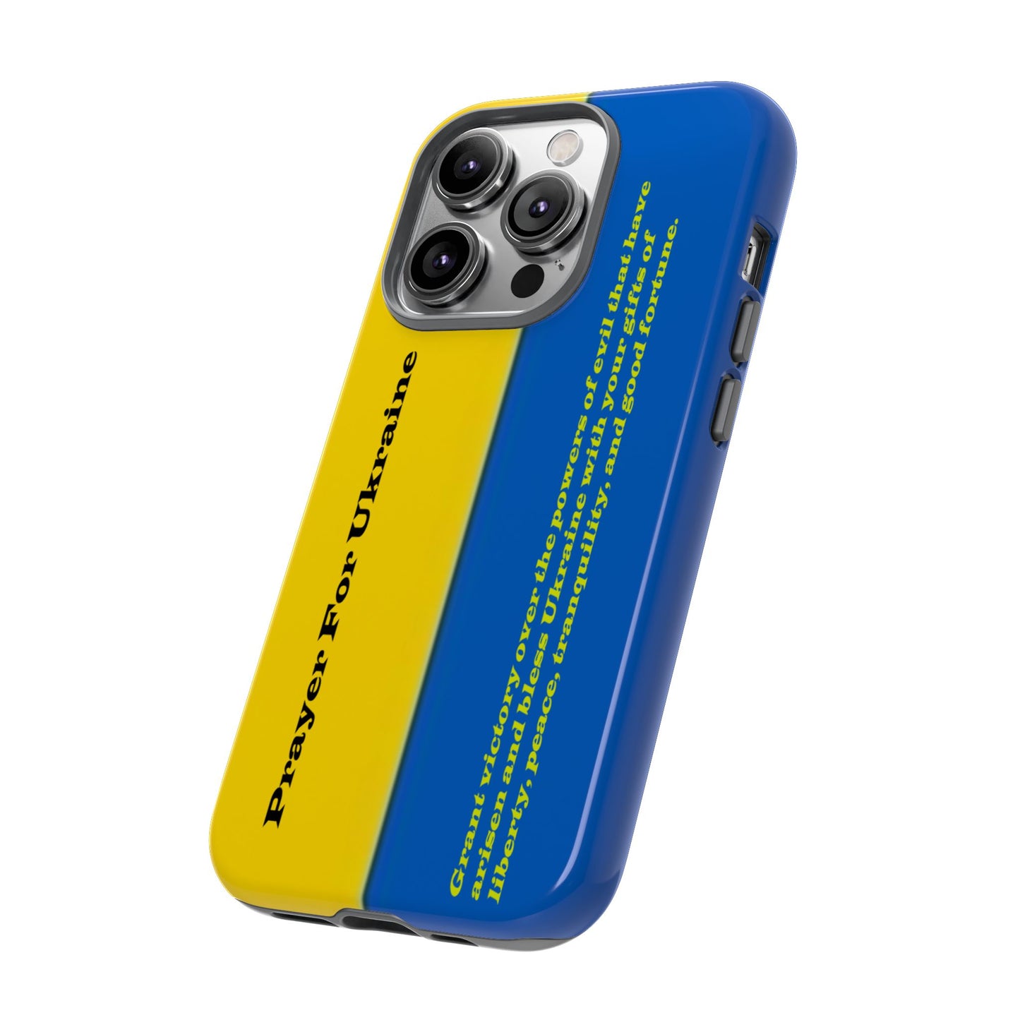 Flag of Ukraine with Prayer - Flag Phone Cases