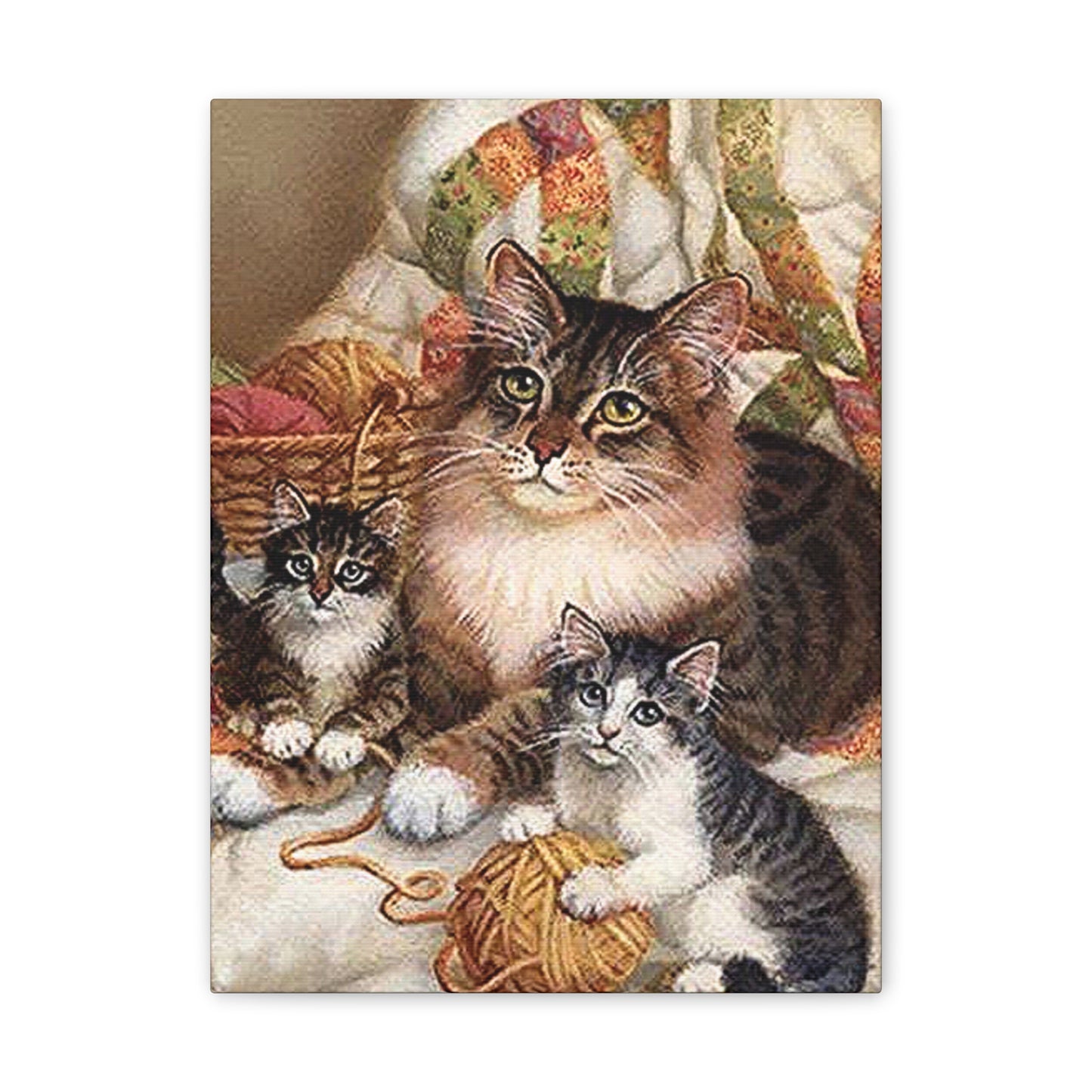 Kitty Family - Canvas Stretched, 0.75"