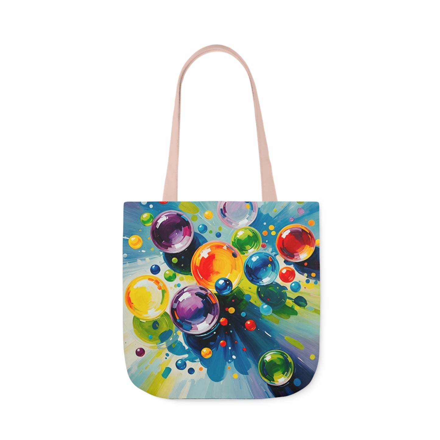 Colored Balls - Canvas Tote Bag, 5-Color Straps