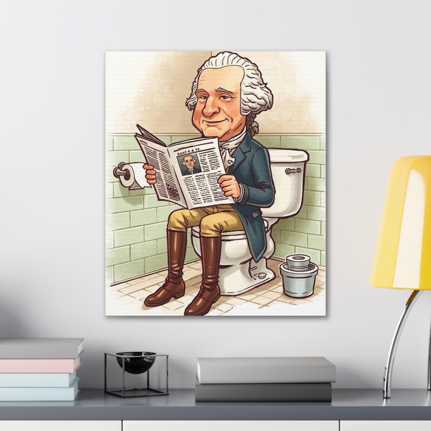 George on the pot - Canvas Stretched, 0.75" - Wall Art 2026 - Bathroom Humor