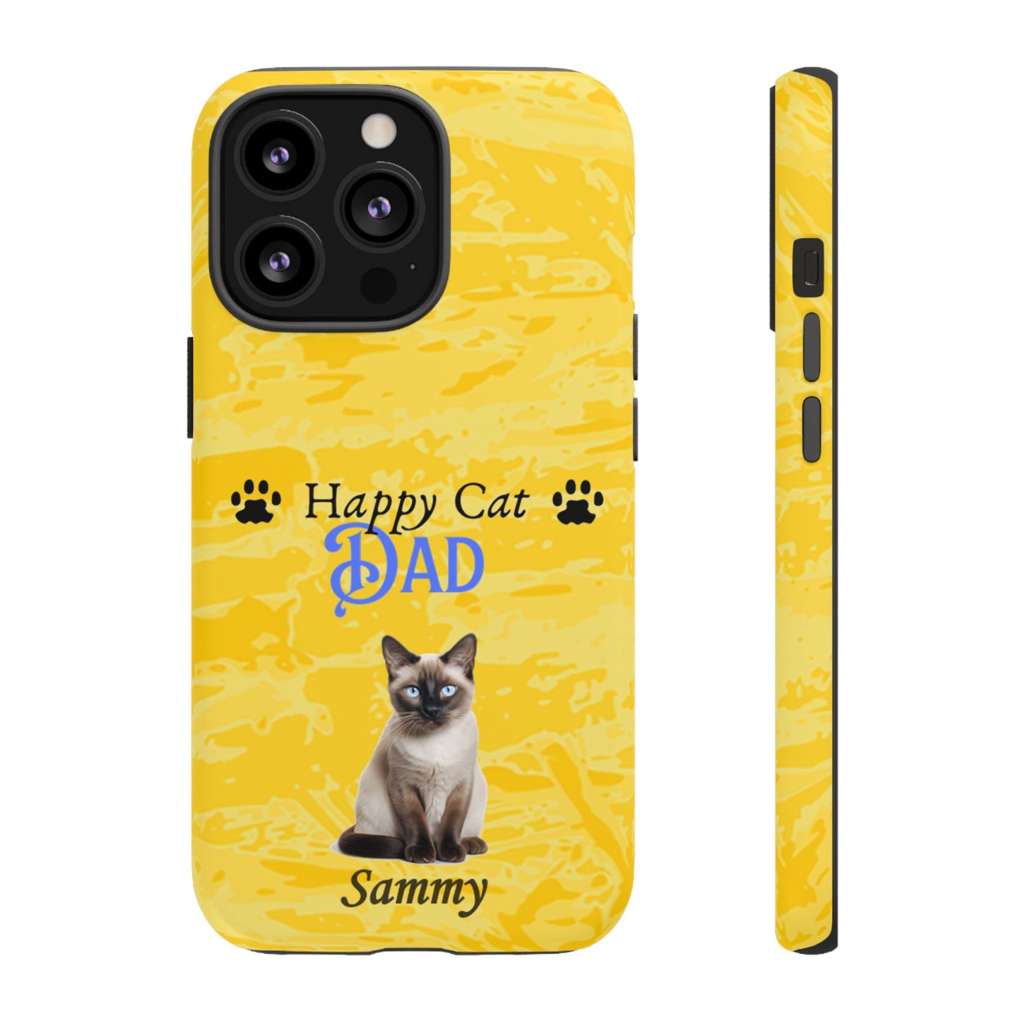 Happy Cat Dad - Personalized - Whimsical Phone Cases - Father's Day