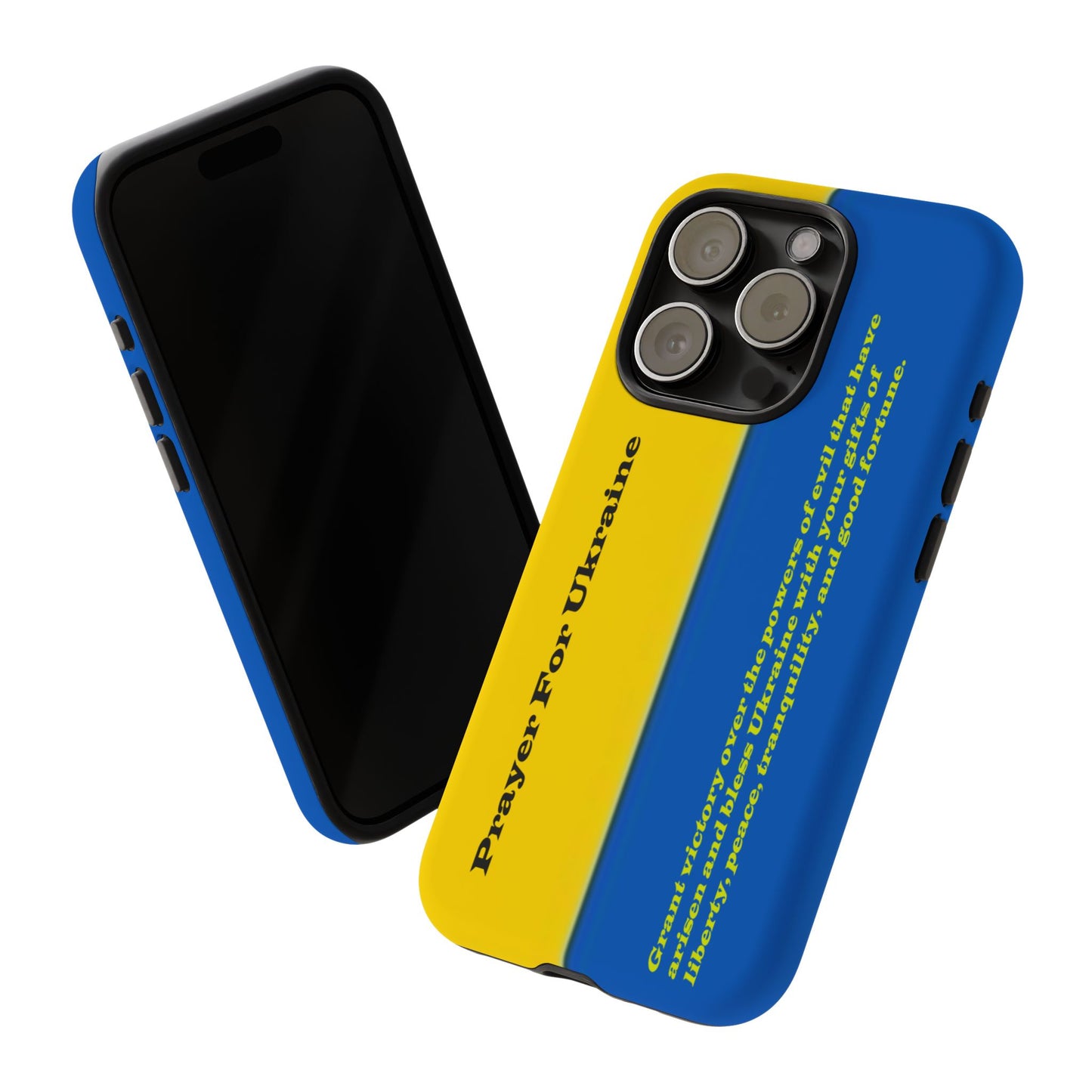 Flag of Ukraine with Prayer - Flag Phone Cases