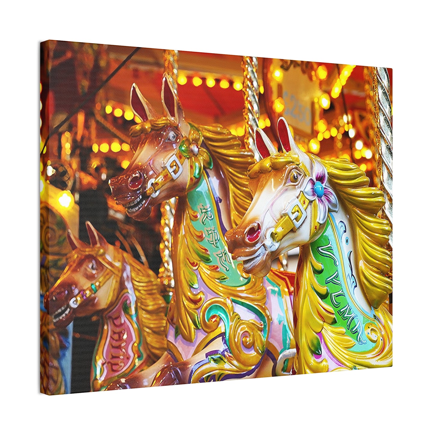 Carousel Horses 1 - Canvas Stretched, 0.75"