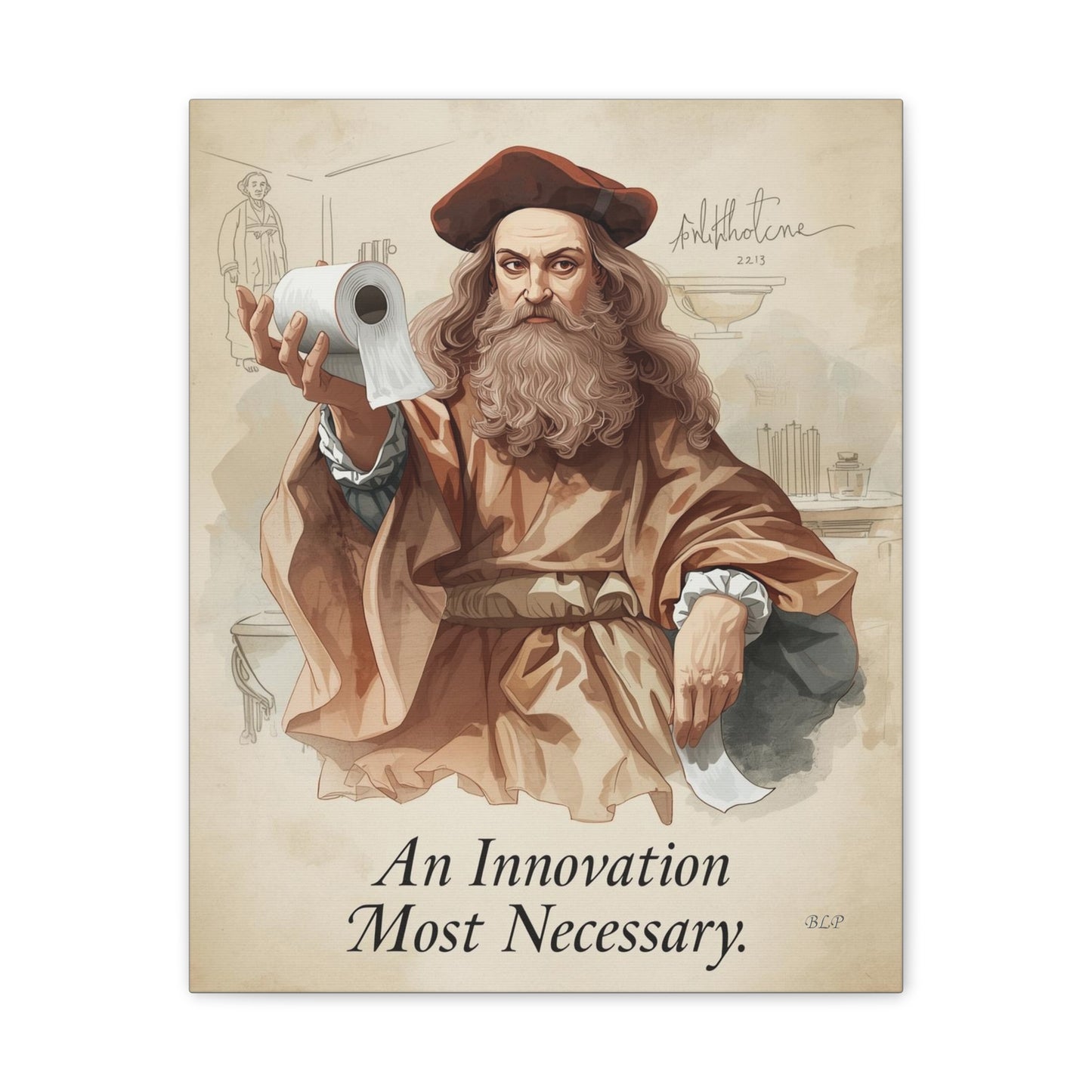 Galileo - Canvas Stretched, 0.75" - 2026 Wall Art - Bathroom Humor