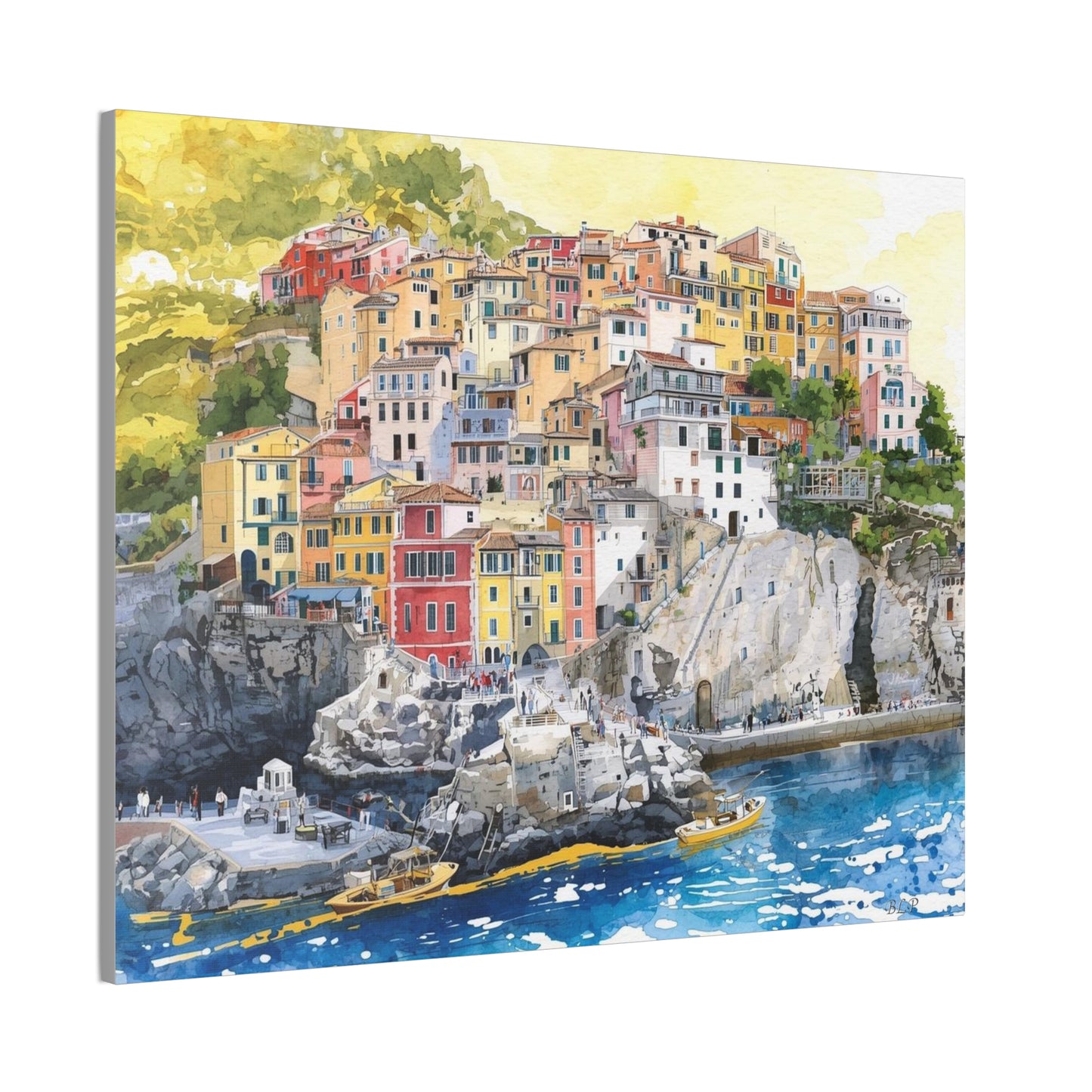 Italian Coastal City - Canvas Stretched, 0.75" - Wall Art 2026 - Scenes