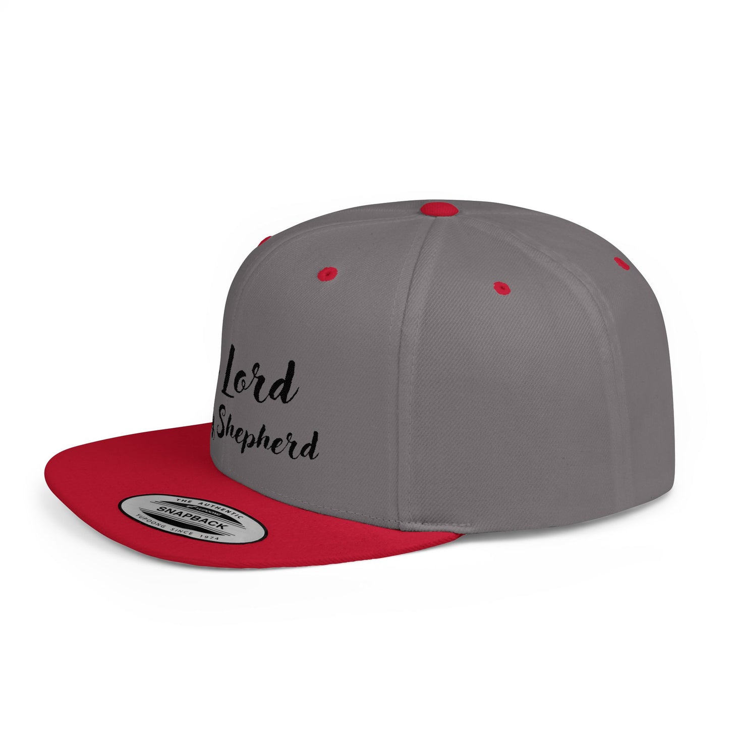 The Lord is My Shepherd - Black - Embroidered - Flat Bill Snapback - Base Ball Cap - Easter - Mother's Day - Father's Day