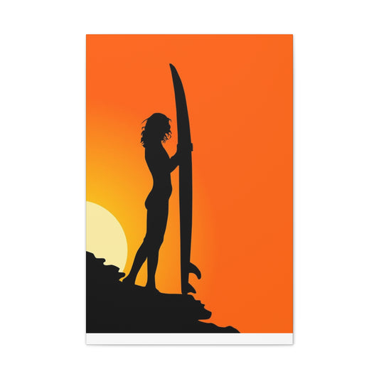 Sunset Surfer - Canvas Stretched, 0.75"