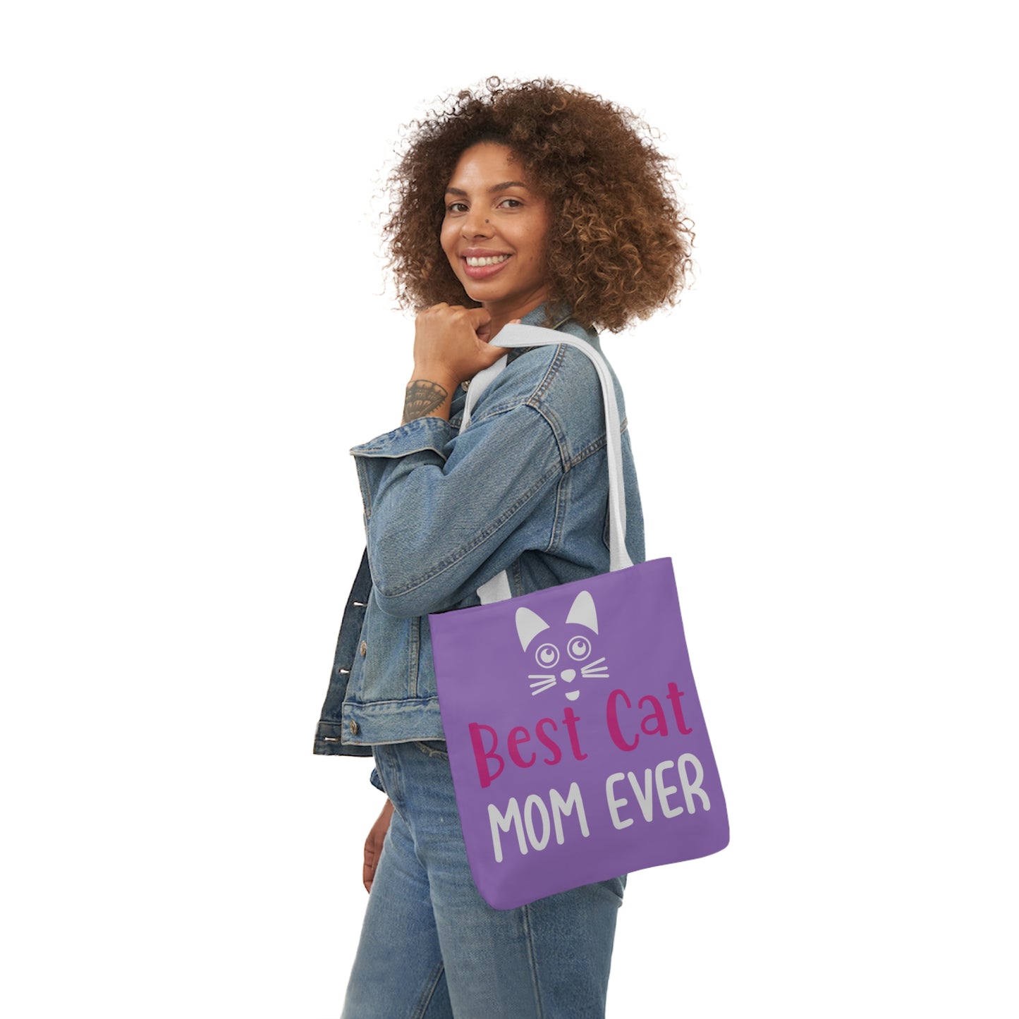 Best Cat Mom Ever - Canvas Tote Bag, 5-Color Straps - Mother's Day