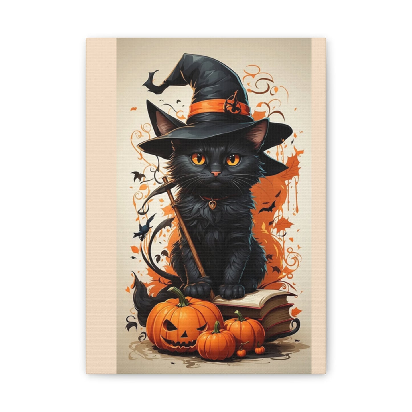 Black Cat - Canvas Stretched, 0.75" - Halloween