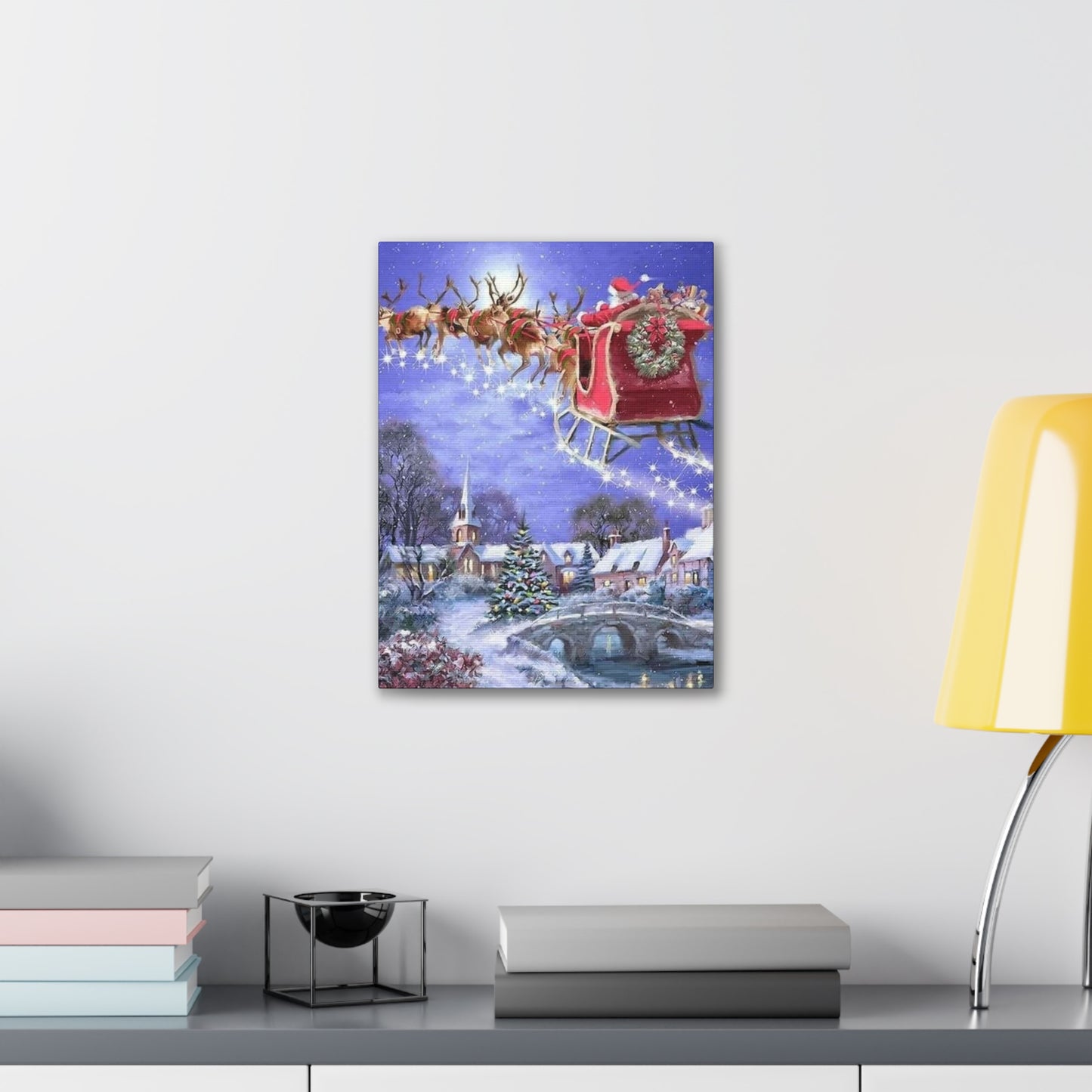 Santa's Coming - Canvas Stretched, 0.75" Christmas