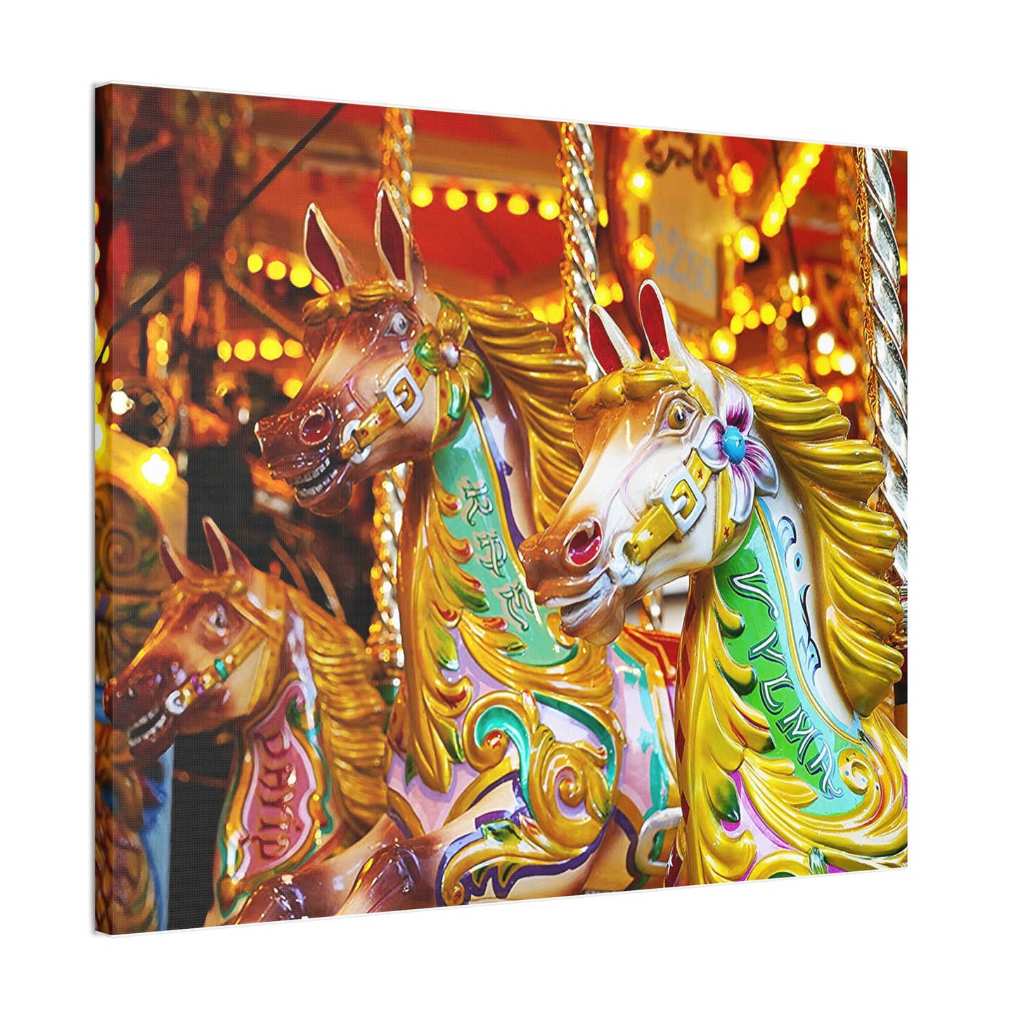 Carousel Horses 1 - Canvas Stretched, 0.75"