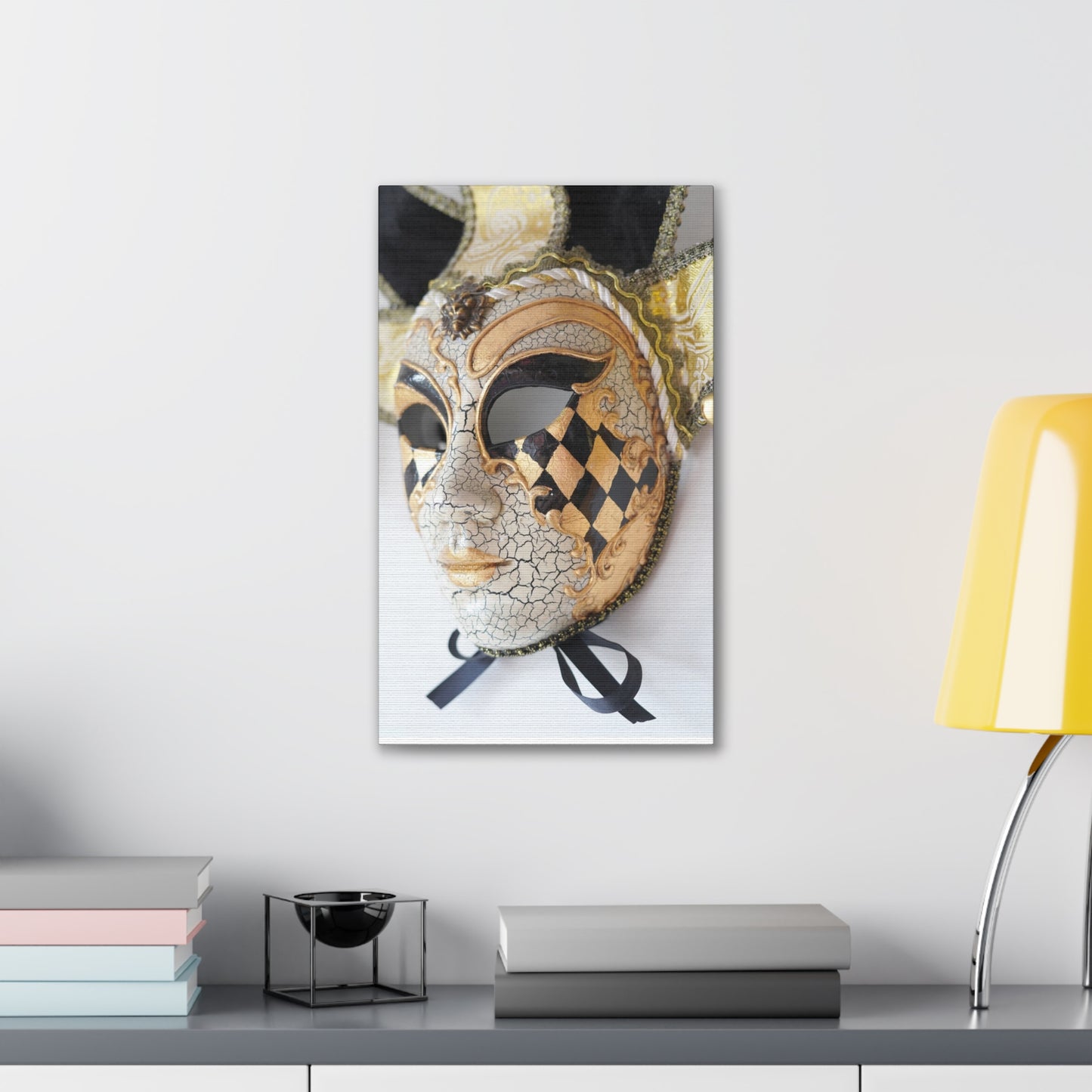 Gold and Silver Mask - Canvas Stretched, 0.75"