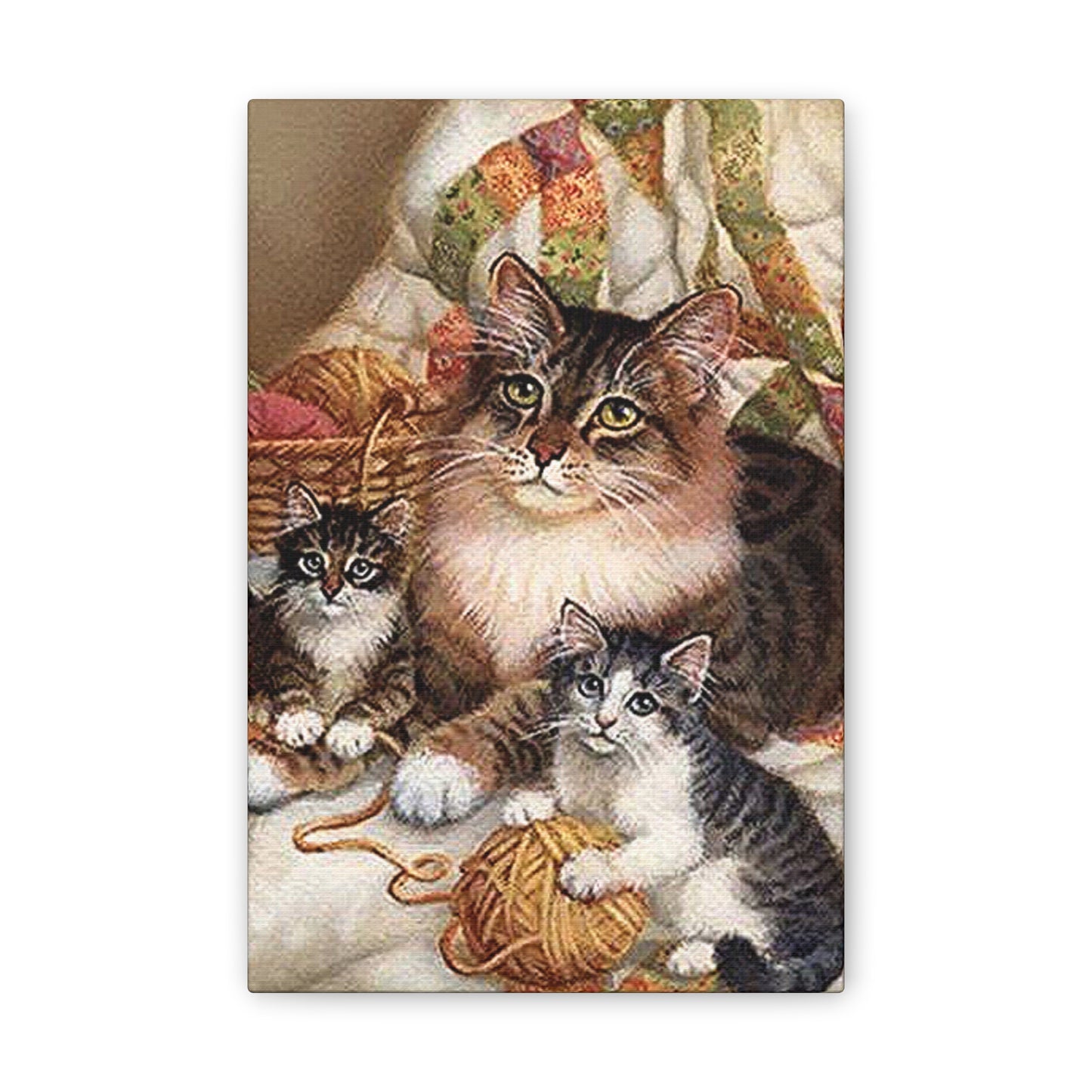 Kitty Family - Canvas Stretched, 0.75"