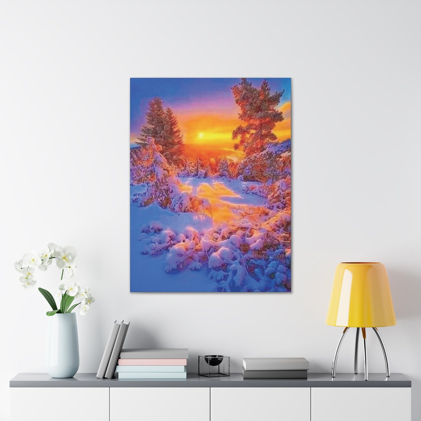 Winter Sunset - Canvas Stretched, 0.75"