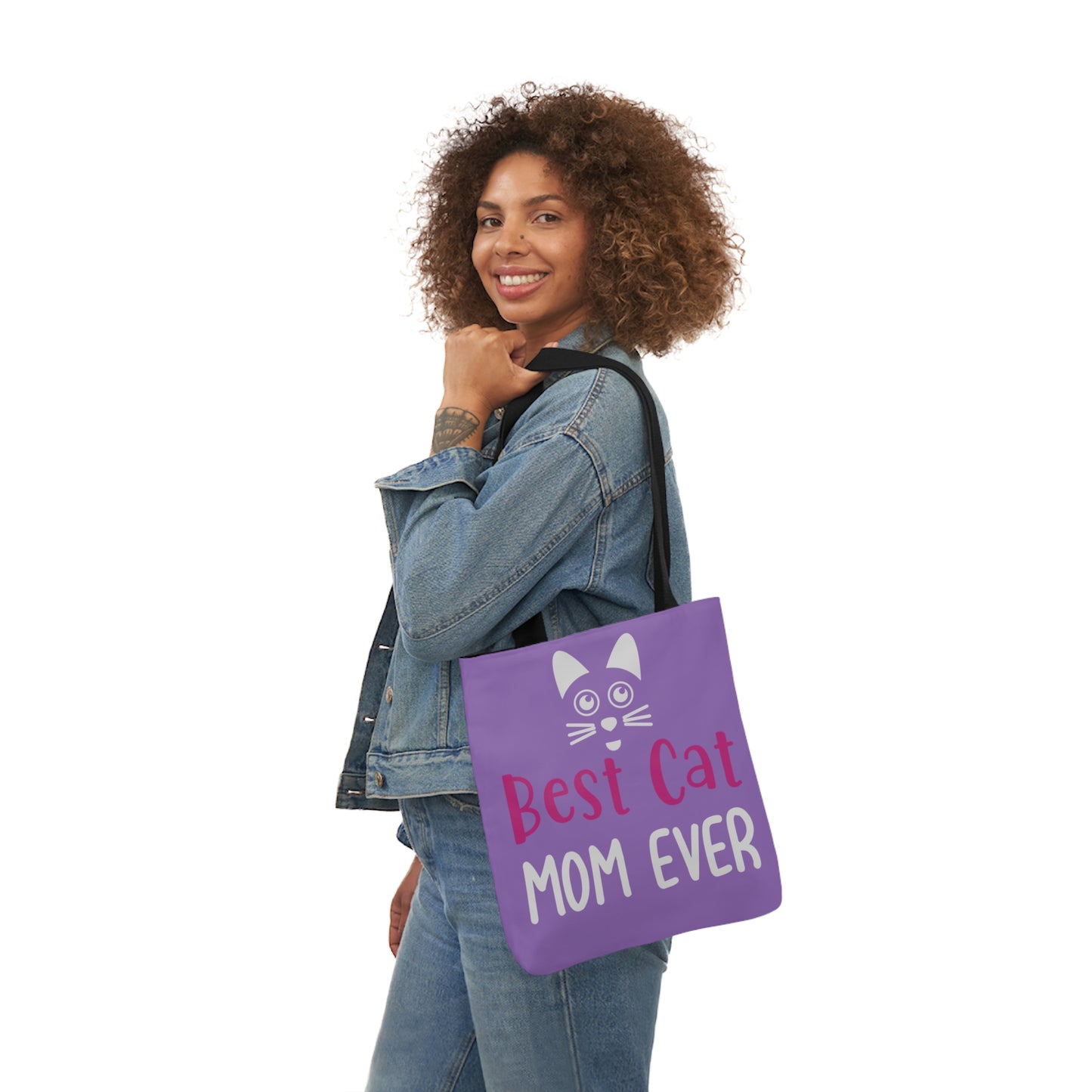 Best Cat Mom Ever - Canvas Tote Bag, 5-Color Straps - Mother's Day