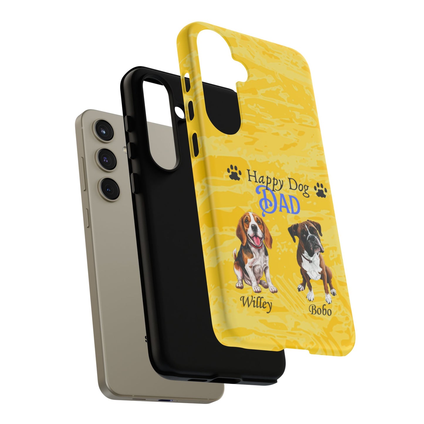 Happy Dog Dad - Personalized - Whimsical Phone Cases - Father's Day