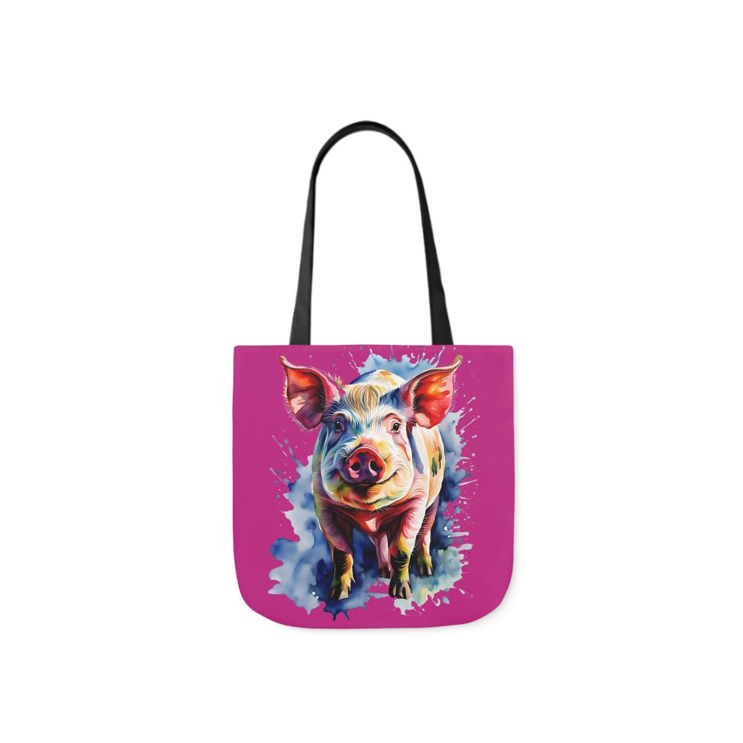 Arnold the Pig - Canvas Tote Bag, 5-Color Straps