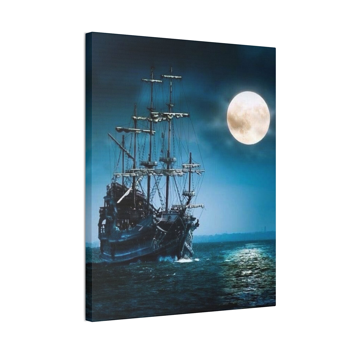 At Sea by Moonlight - Canvas Stretched, 0.75"