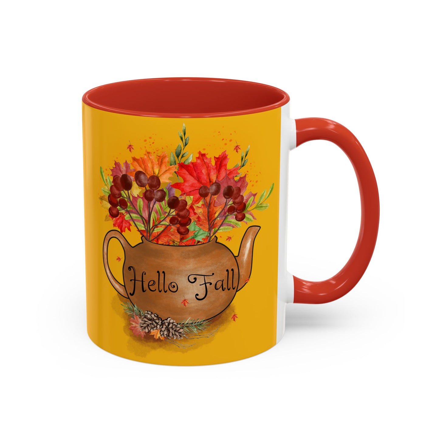 Hello Fall - Accent Coffee Mug (11, 15oz)