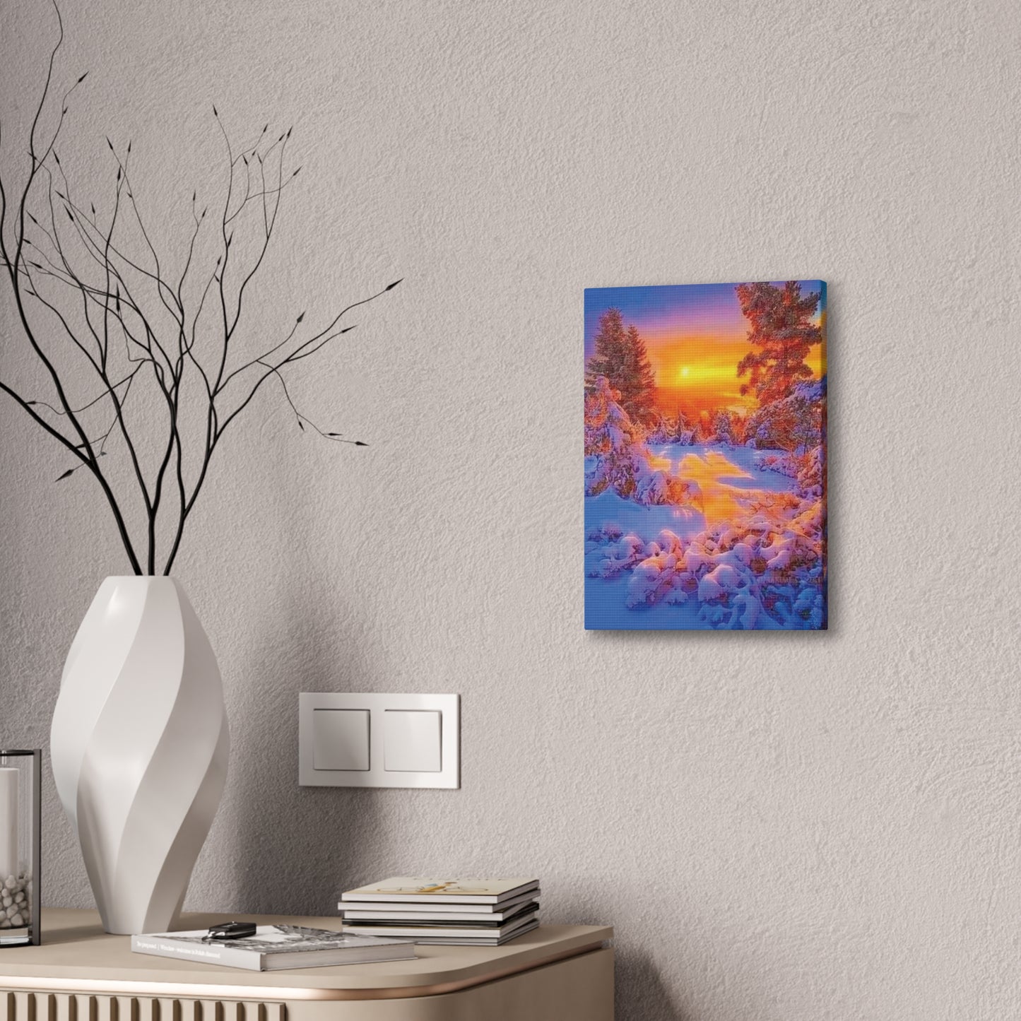 Winter Sunset - Canvas Stretched, 0.75"