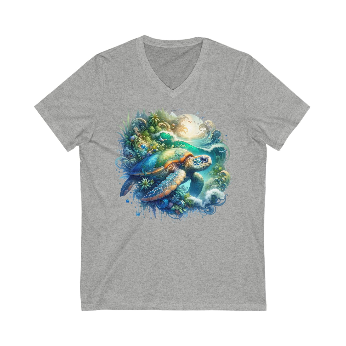 Turtle - Unisex Jersey Short Sleeve V-Neck T-Shirt