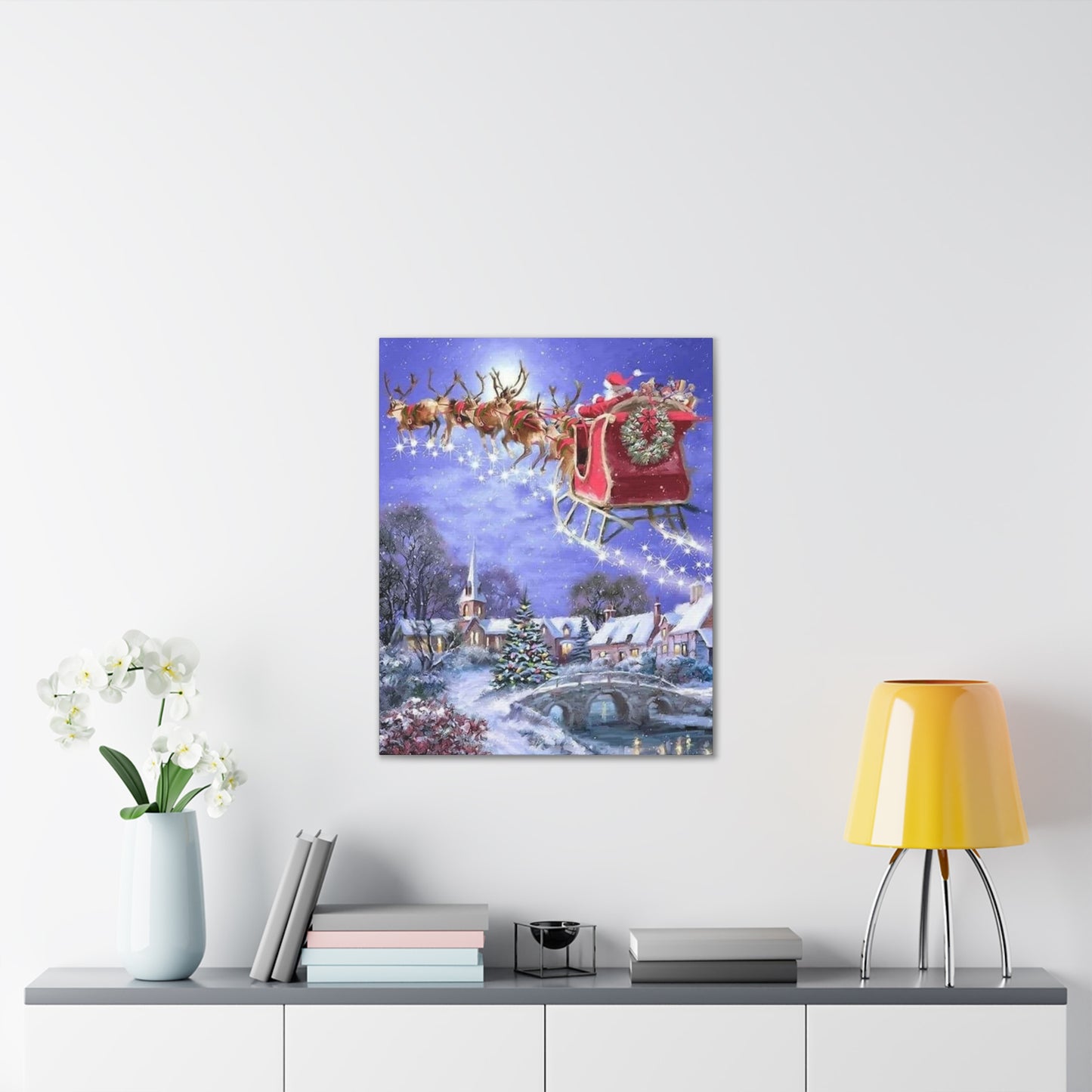 Santa's Coming - Canvas Stretched, 0.75" Christmas