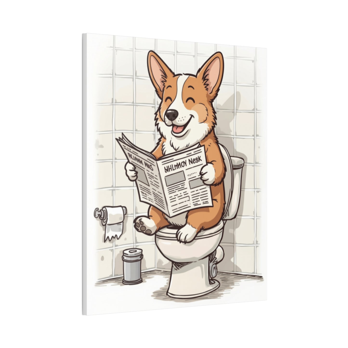 Corgi 0n the Pot - Canvas Stretched, 0.75"- Wall Art - 2026 - Bathroom Humor
