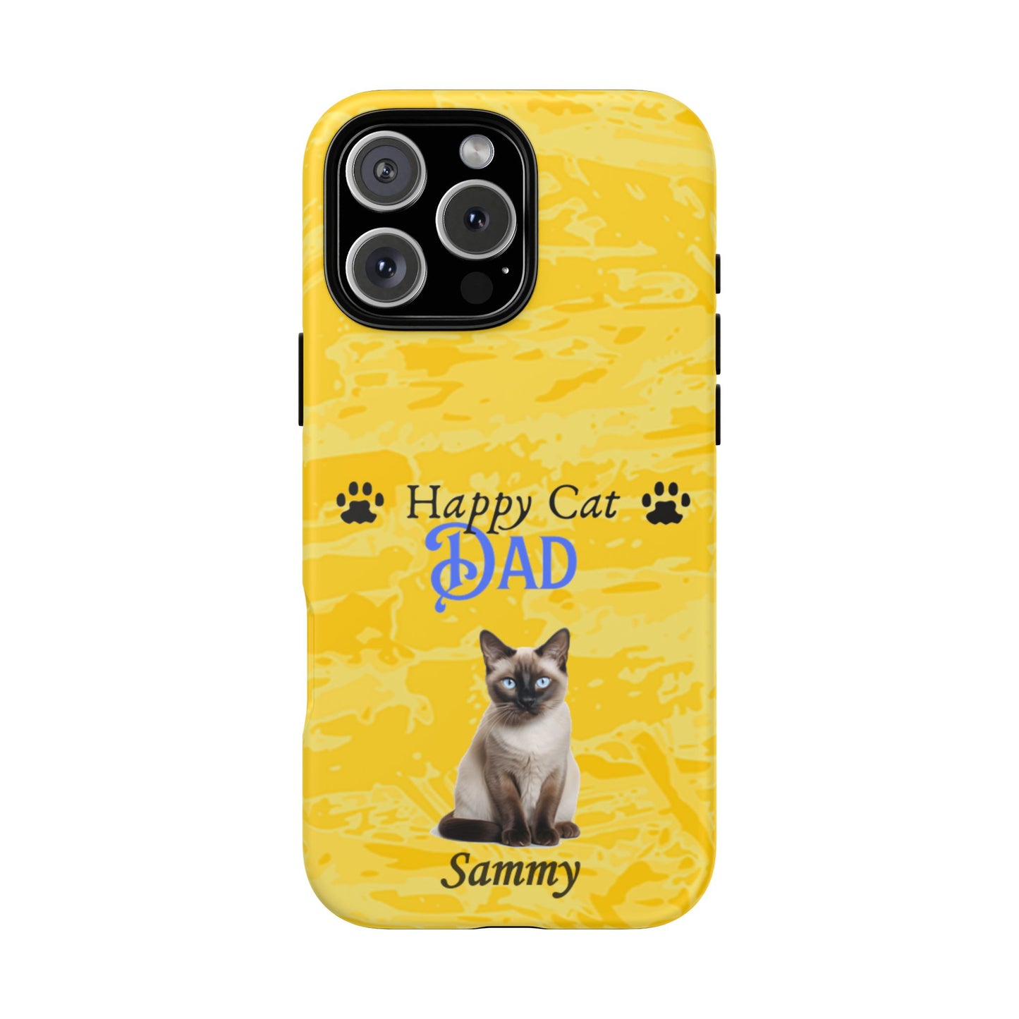 Happy Cat Dad - Personalized - Whimsical Phone Cases - Father's Day