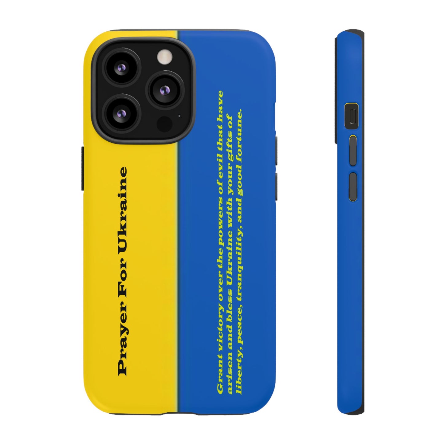 Flag of Ukraine with Prayer - Flag Phone Cases