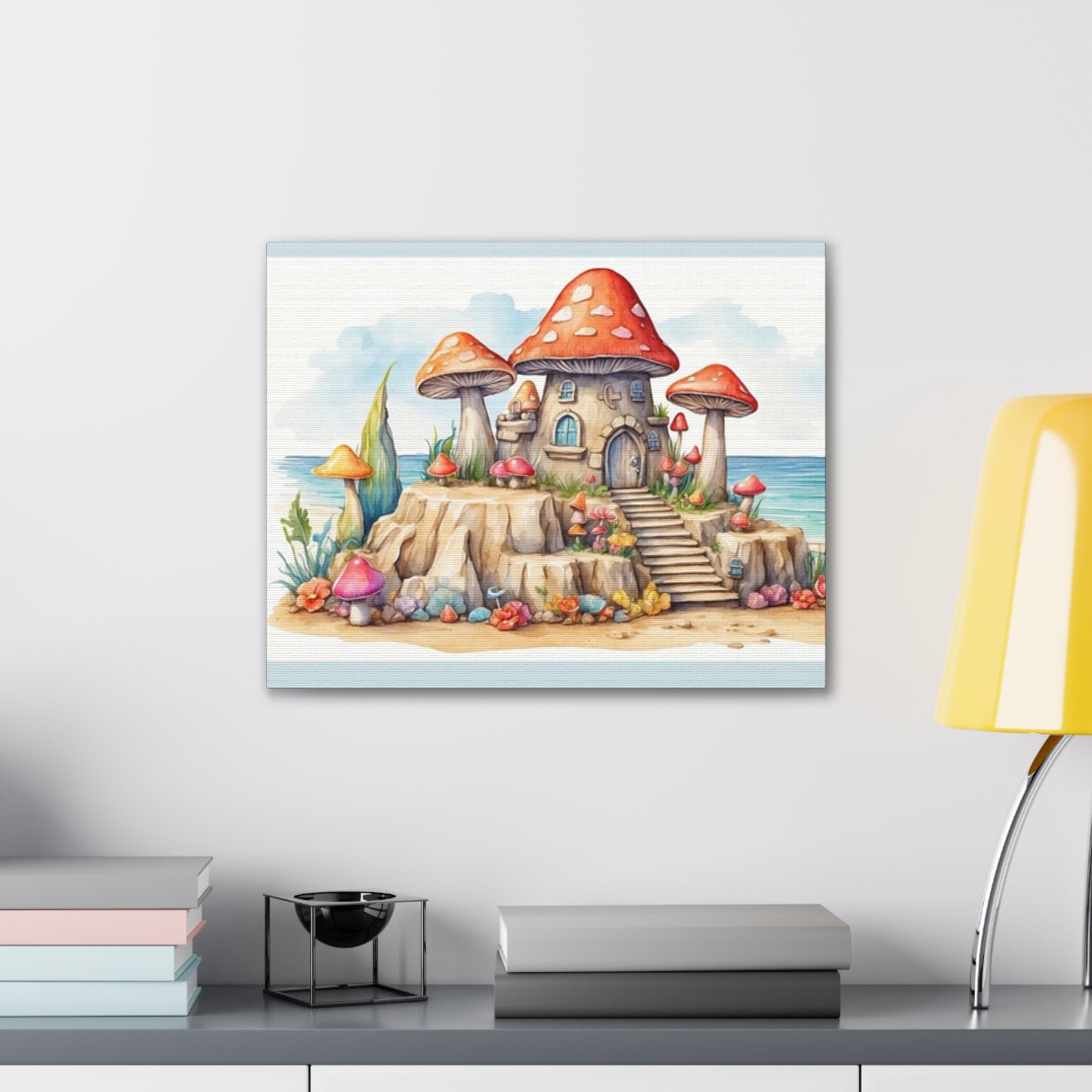 Mushroom House - Canvas Stretched, 0.75"