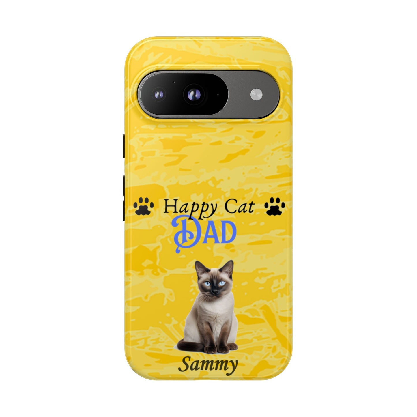 Happy Cat Dad - Personalized - Whimsical Phone Cases - Father's Day