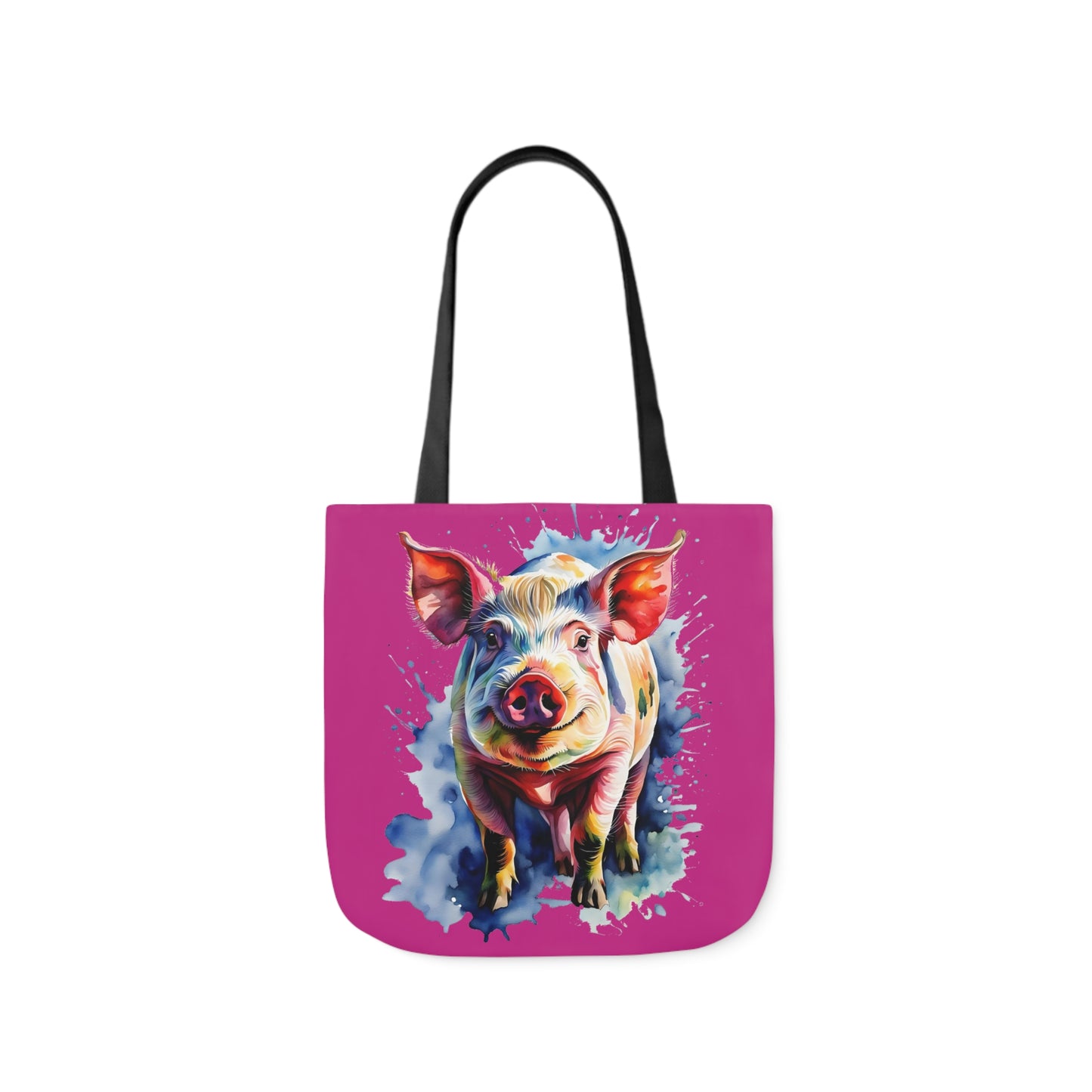 Arnold the Pig - Canvas Tote Bag, 5-Color Straps