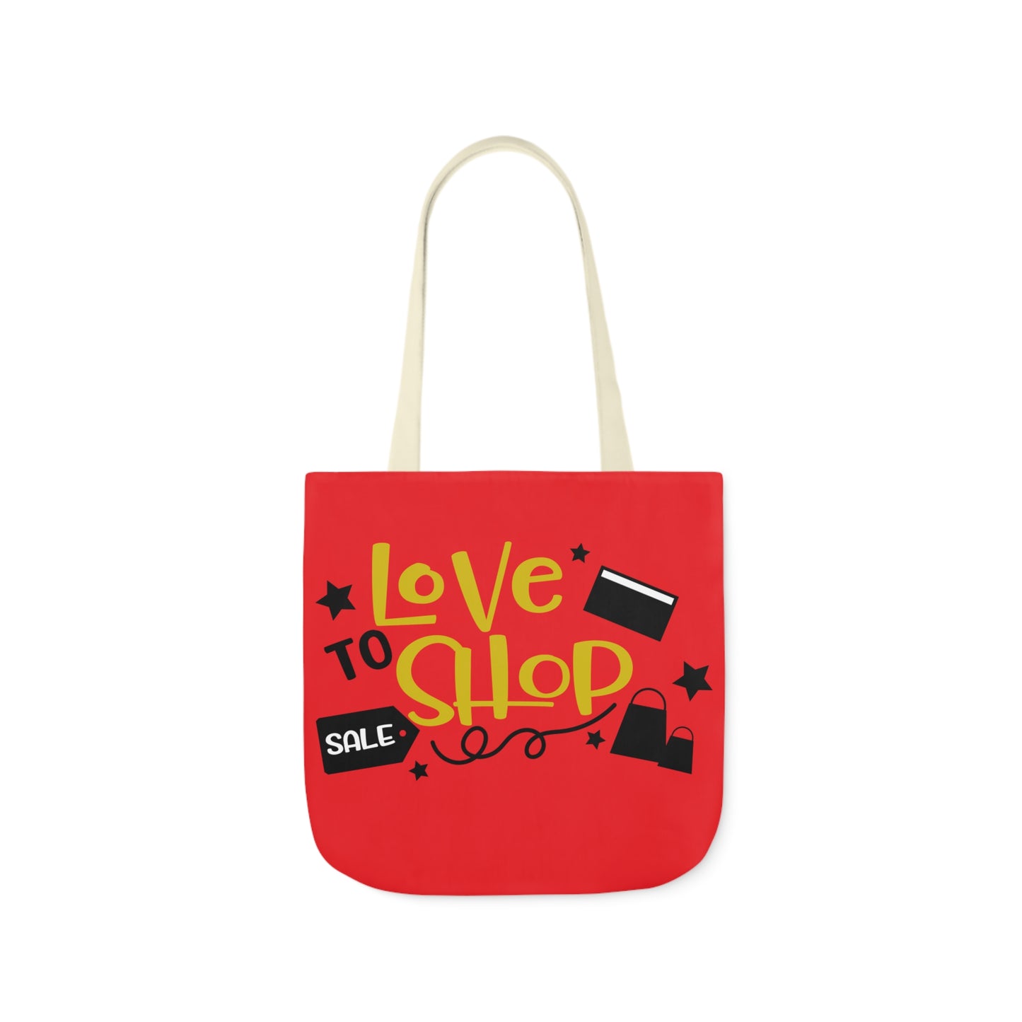 Love to Shop = Canvas Tote Bag, 5-Color Straps - Mother's Day