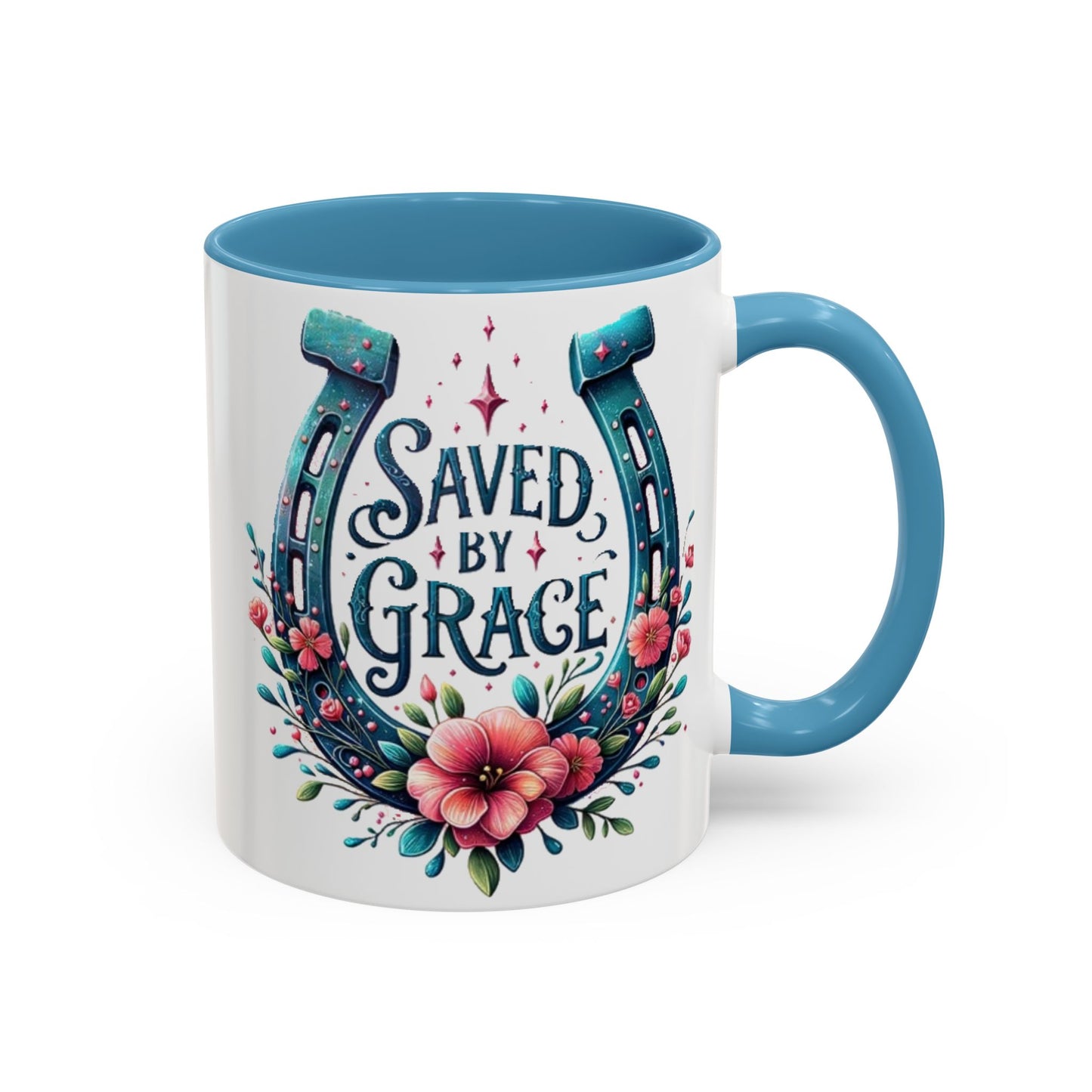 Saved by Grace - Accent Coffee Mug (11, 15oz) - Easter - Mother's Day - Father's Day