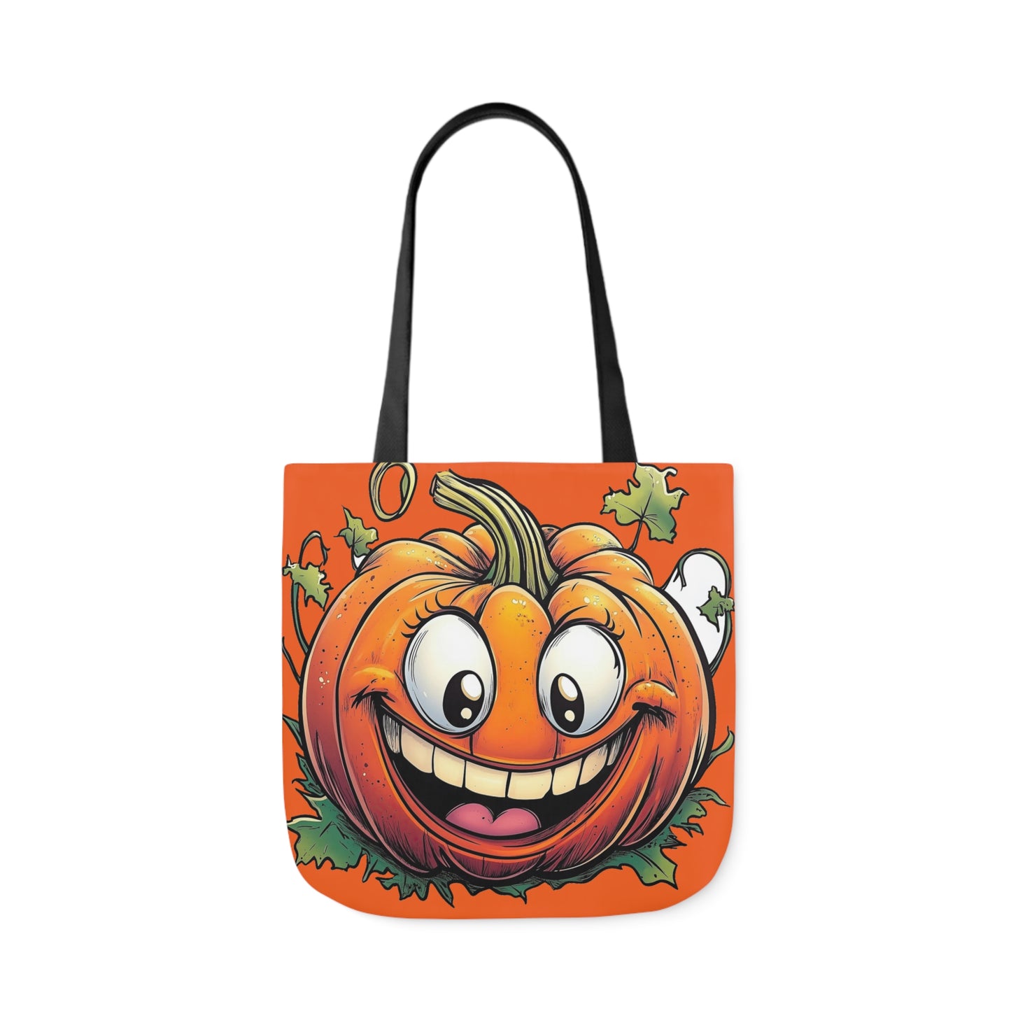 Happy Pumpkin - Canvas Tote Bag, 5-Color Straps - Halloween