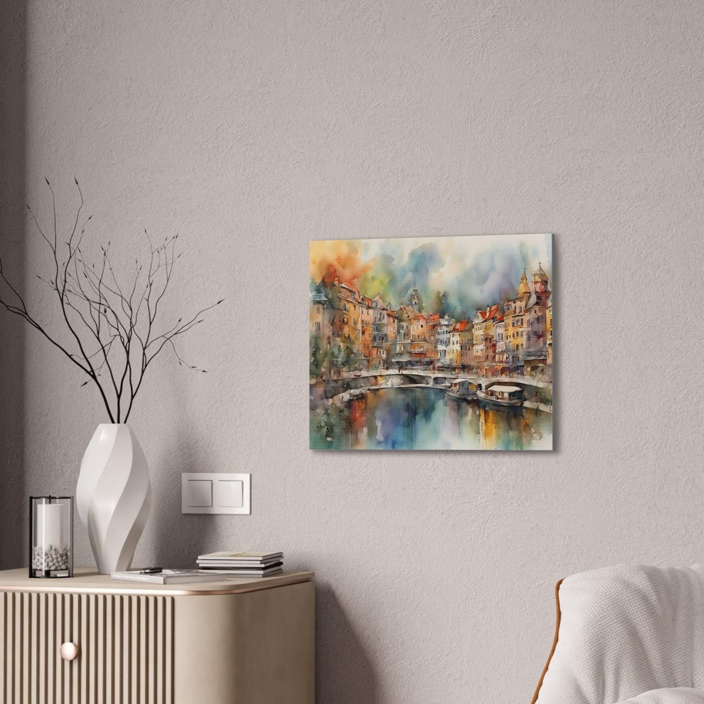 Coastal Town - Canvas Stretched, 0.75" - 2026 Wall Art - Places