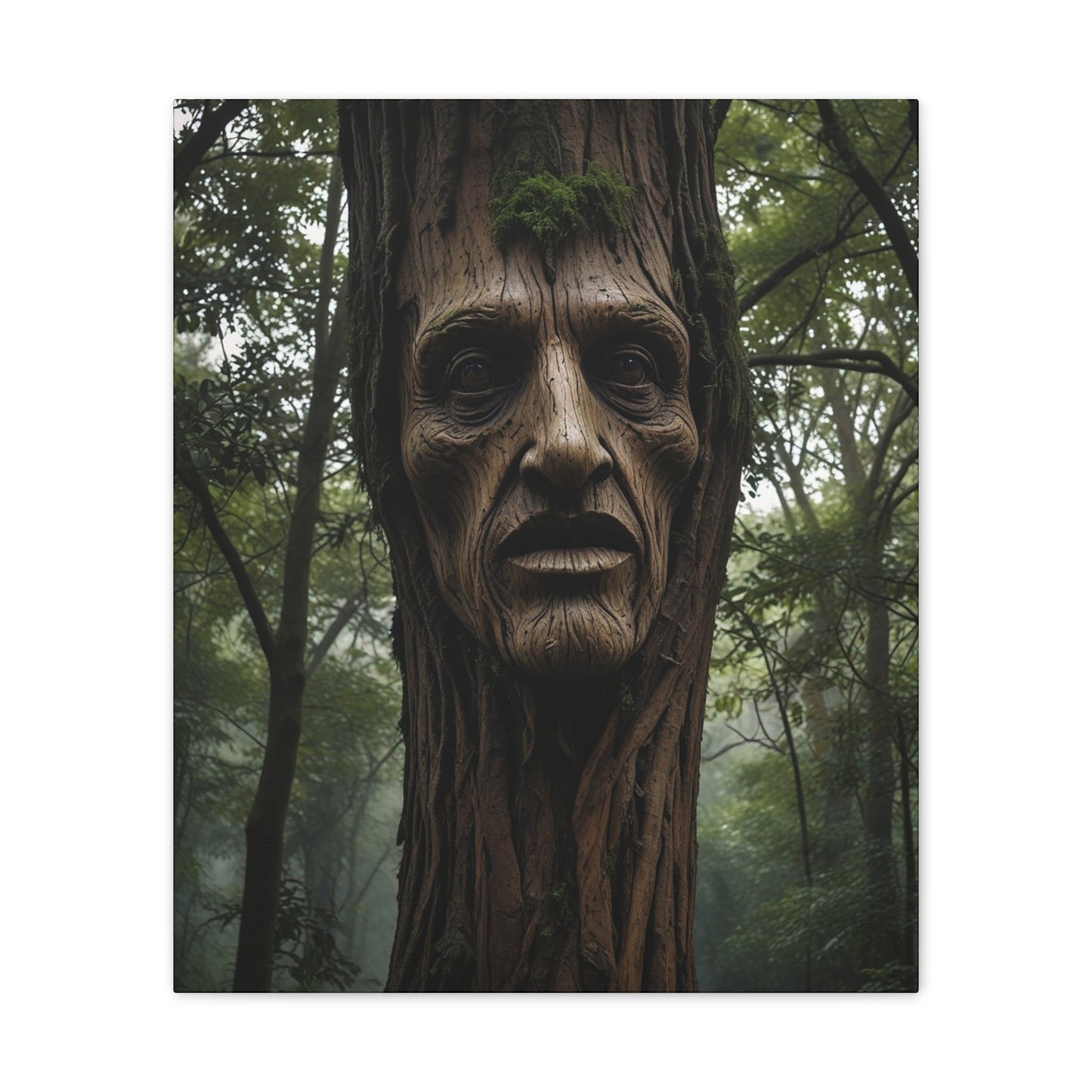 Face in the tree - Canvas Stretched, 0.75"