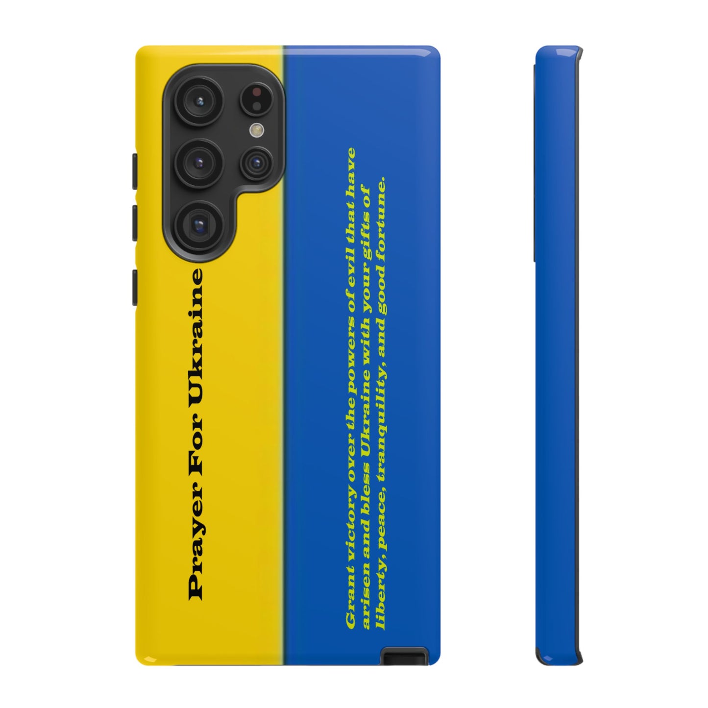 Flag of Ukraine with Prayer - Flag Phone Cases