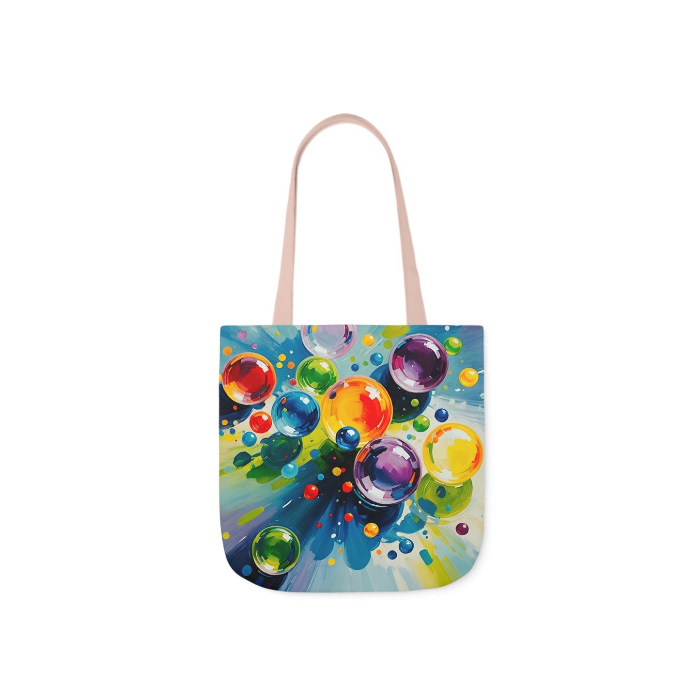 Colored Balls - Canvas Tote Bag, 5-Color Straps