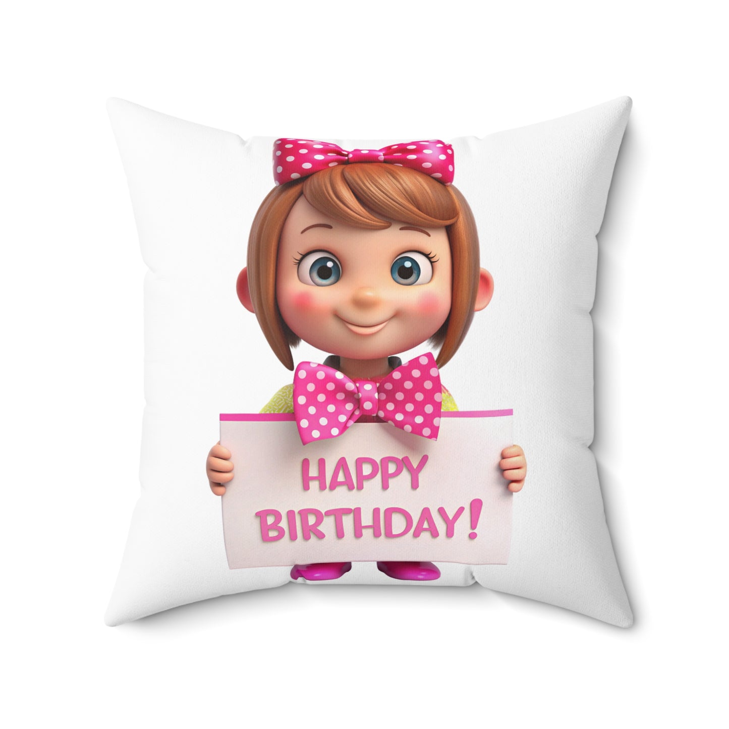 Happy Birthday - Faux Suede Square Pillow