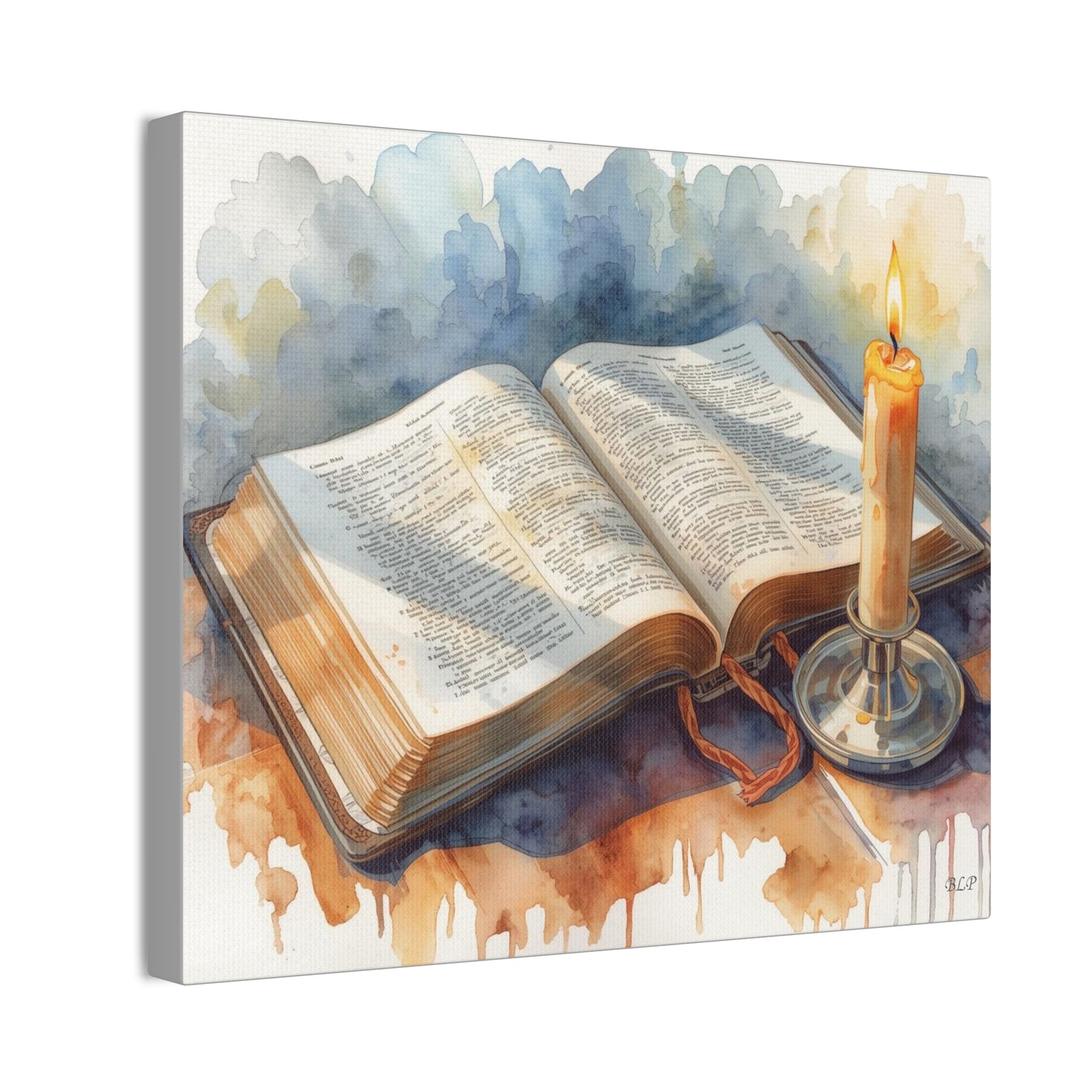 Bible by Candlelight - Canvas Stretched, 0.75" - 2026 Wall Art - Religion