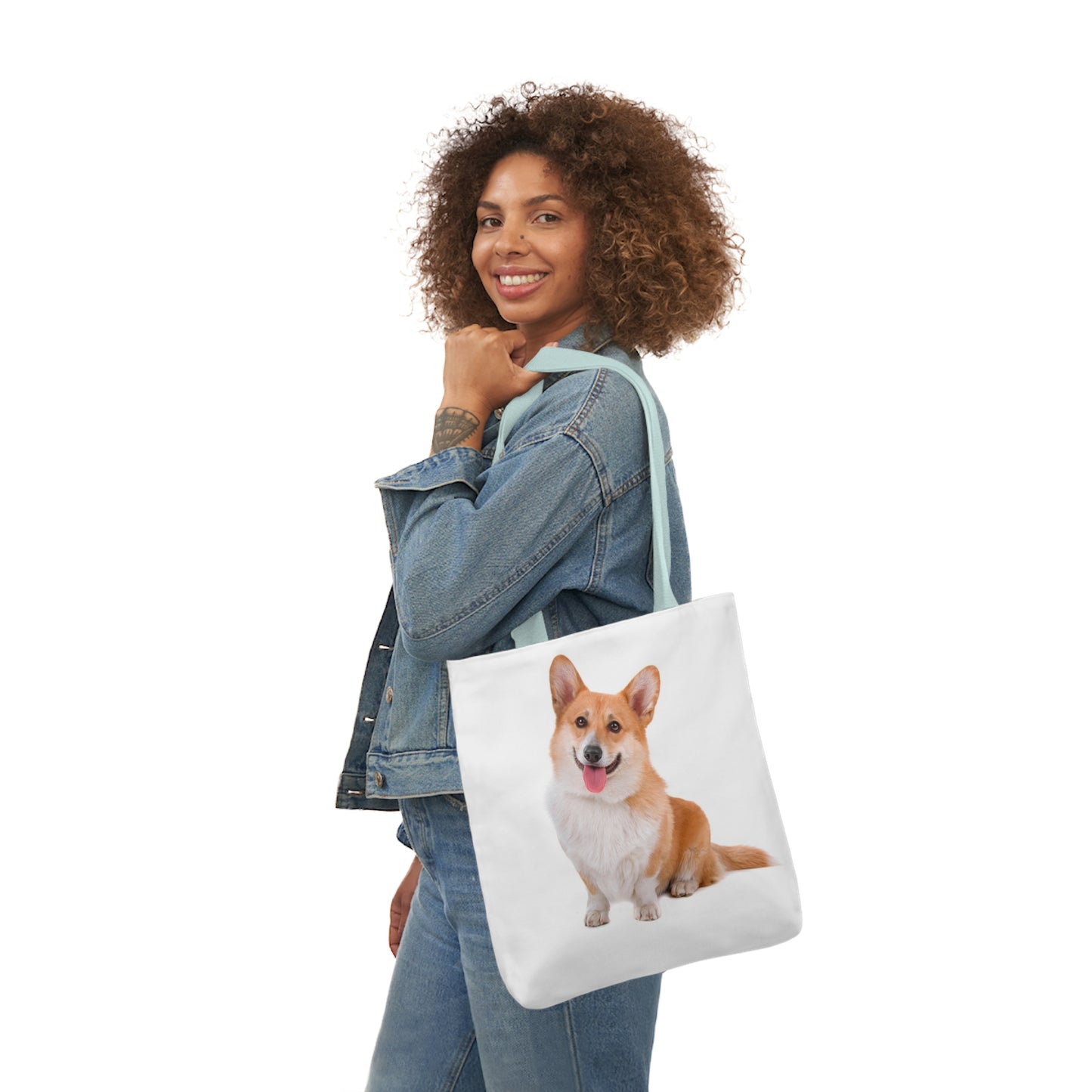 Corgi 1 - Canvas Tote Bag, 5-Color Straps