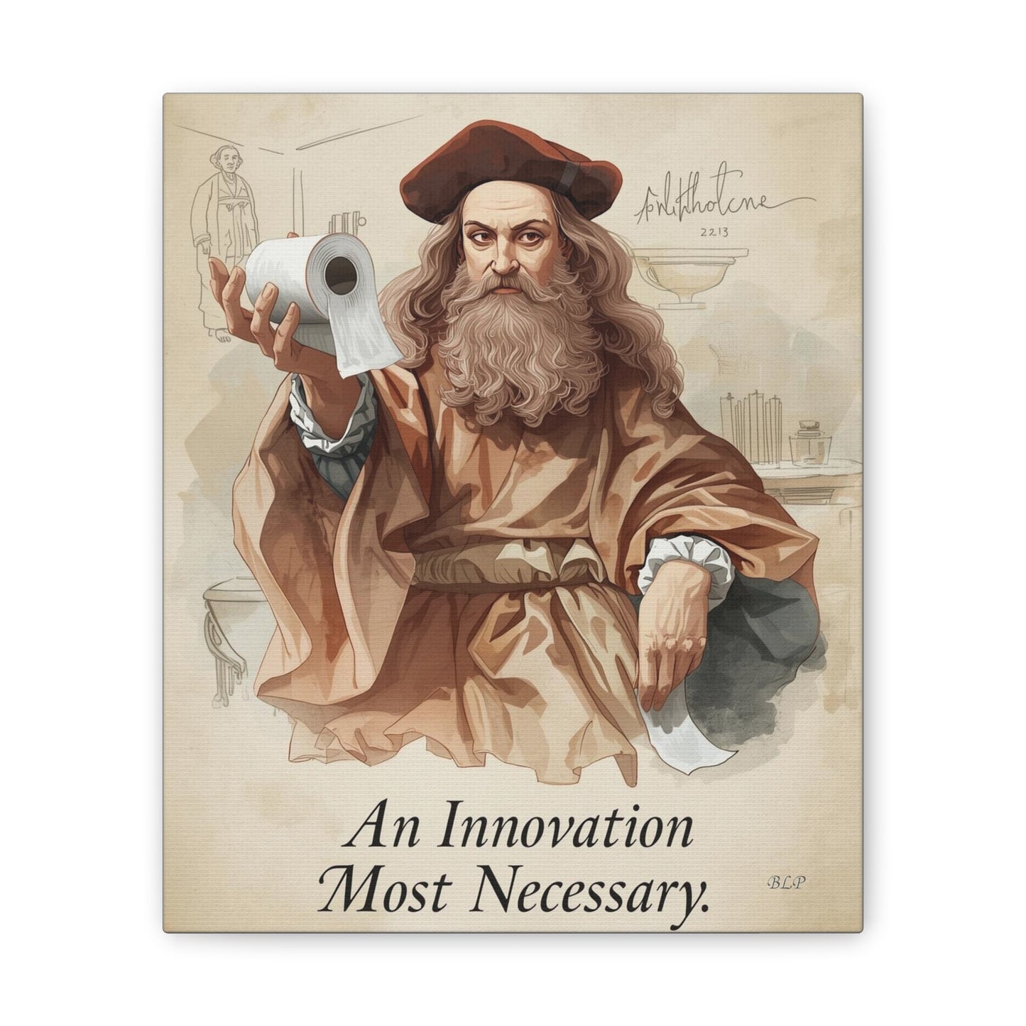 Galileo - Canvas Stretched, 0.75" - 2026 Wall Art - Bathroom Humor