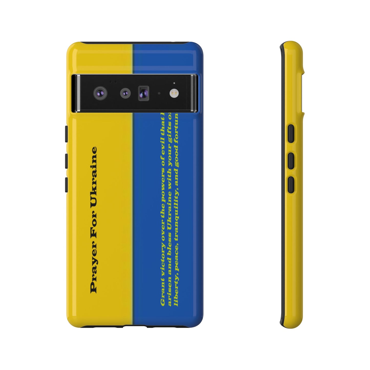 Flag of Ukraine with Prayer - Flag Phone Cases