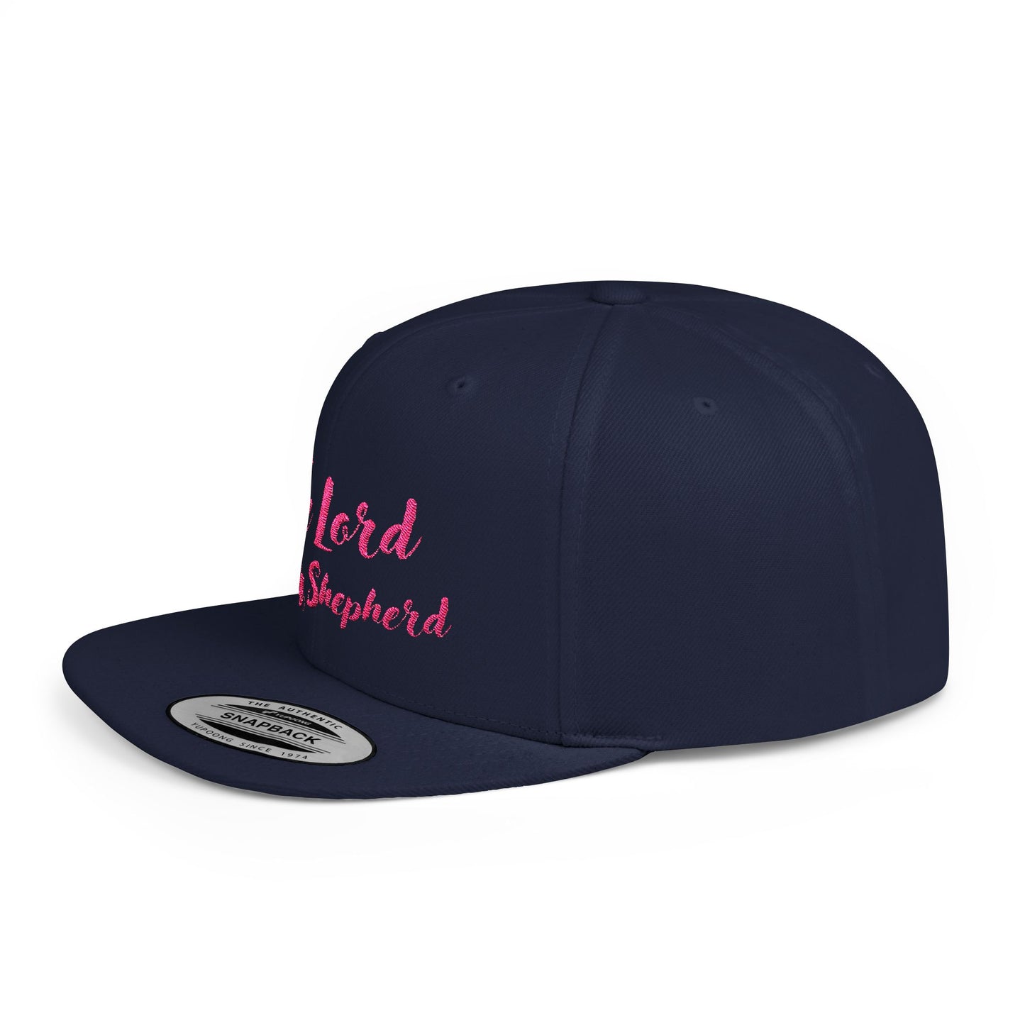 The Lord is My Shepherd - Pink - Embroidered - Flat Bill Snapback - Base Ball Cap - Easter - Mother's Day - Father's Day