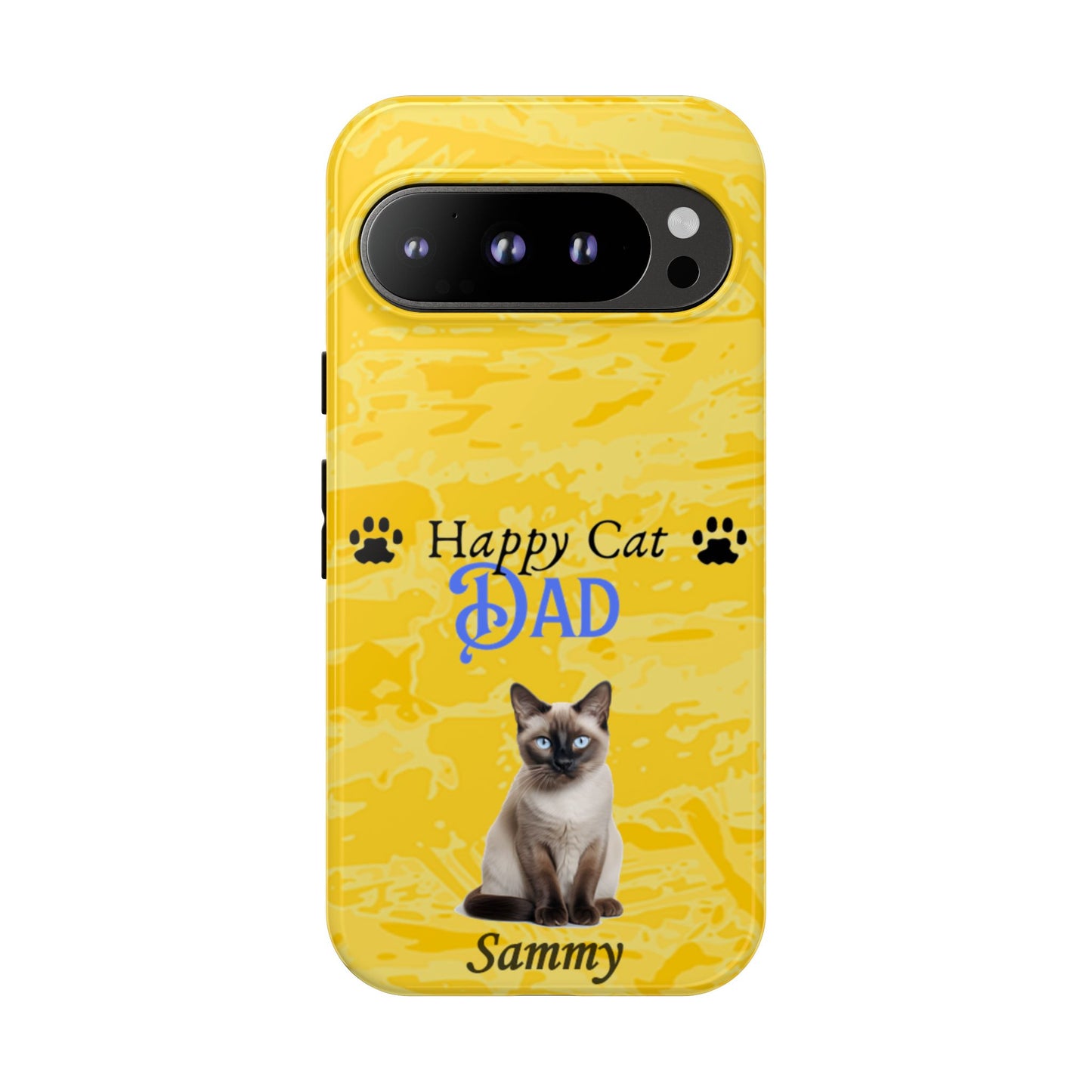 Happy Cat Dad - Personalized - Whimsical Phone Cases - Father's Day