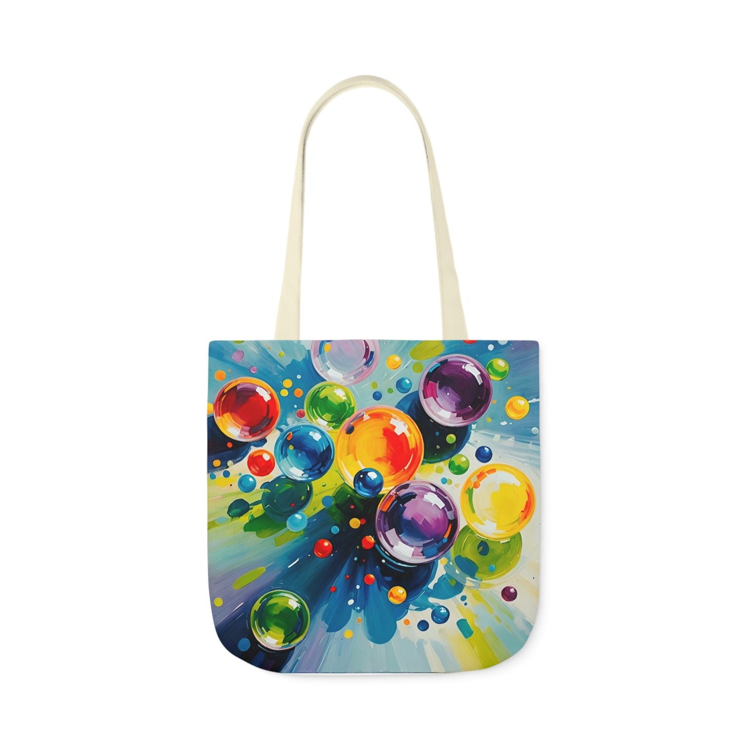 Colored Balls - Canvas Tote Bag, 5-Color Straps